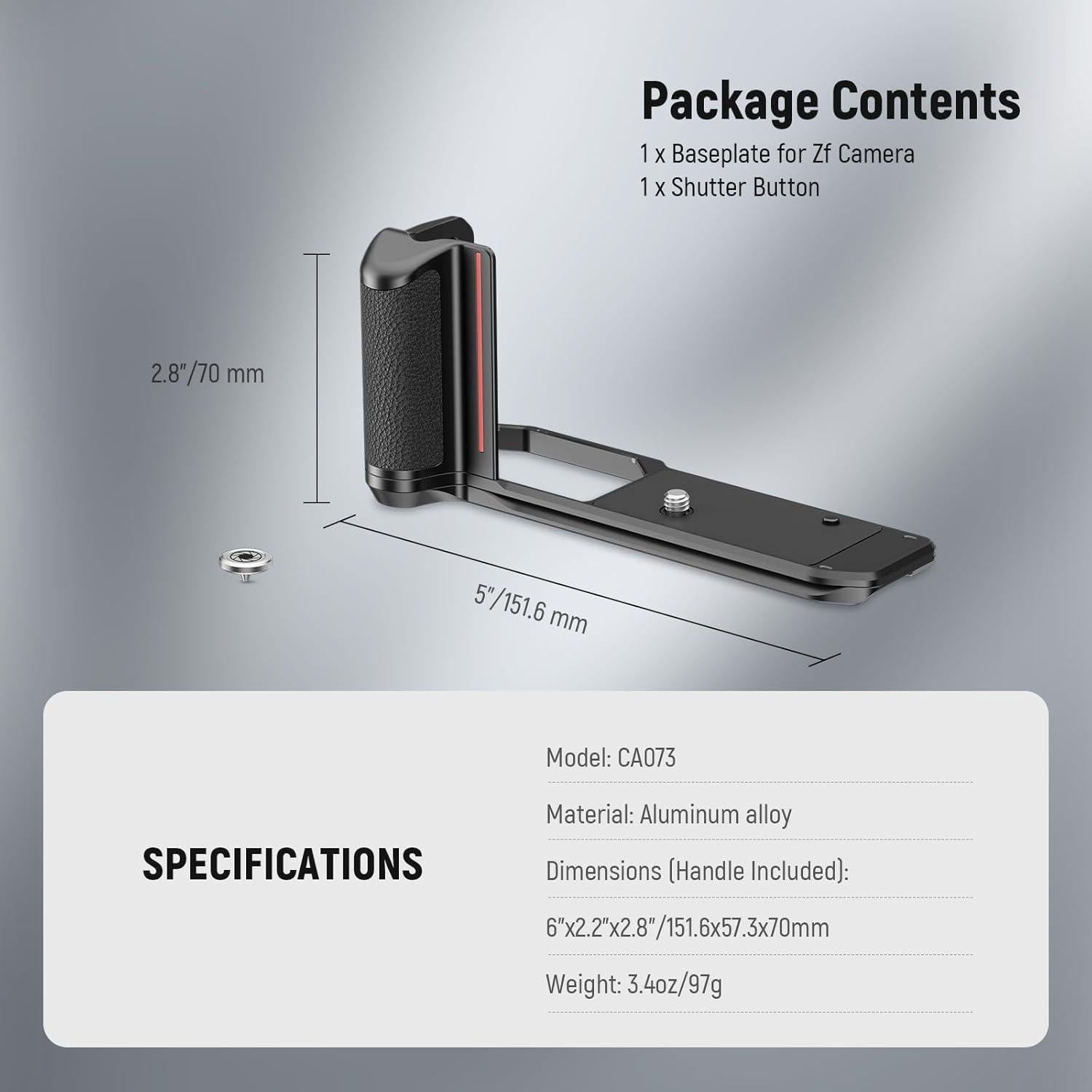 Mango en L NEEWER Zf para Nikon Zf con Tapa de Aluminio