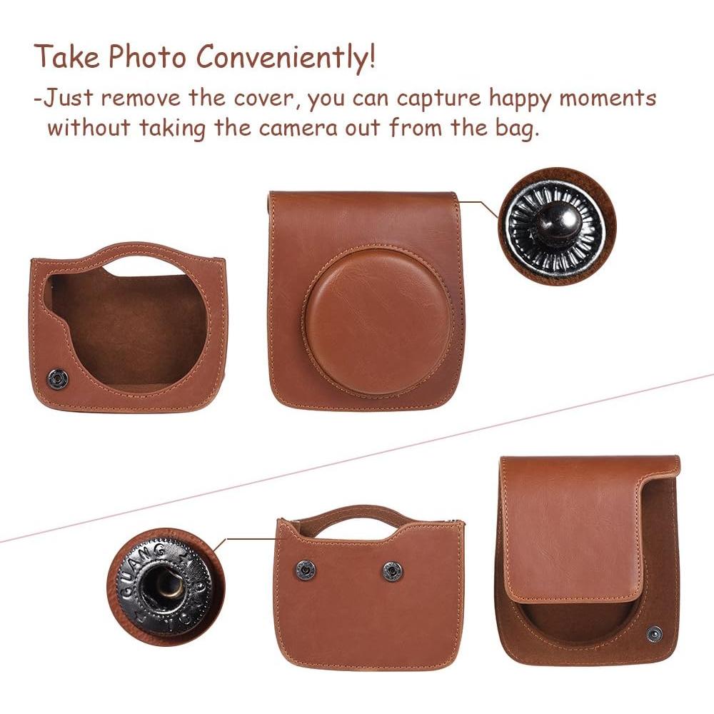 Bolsa de cámara Andoer para Fujifilm Instax Mini 90 - Marrón