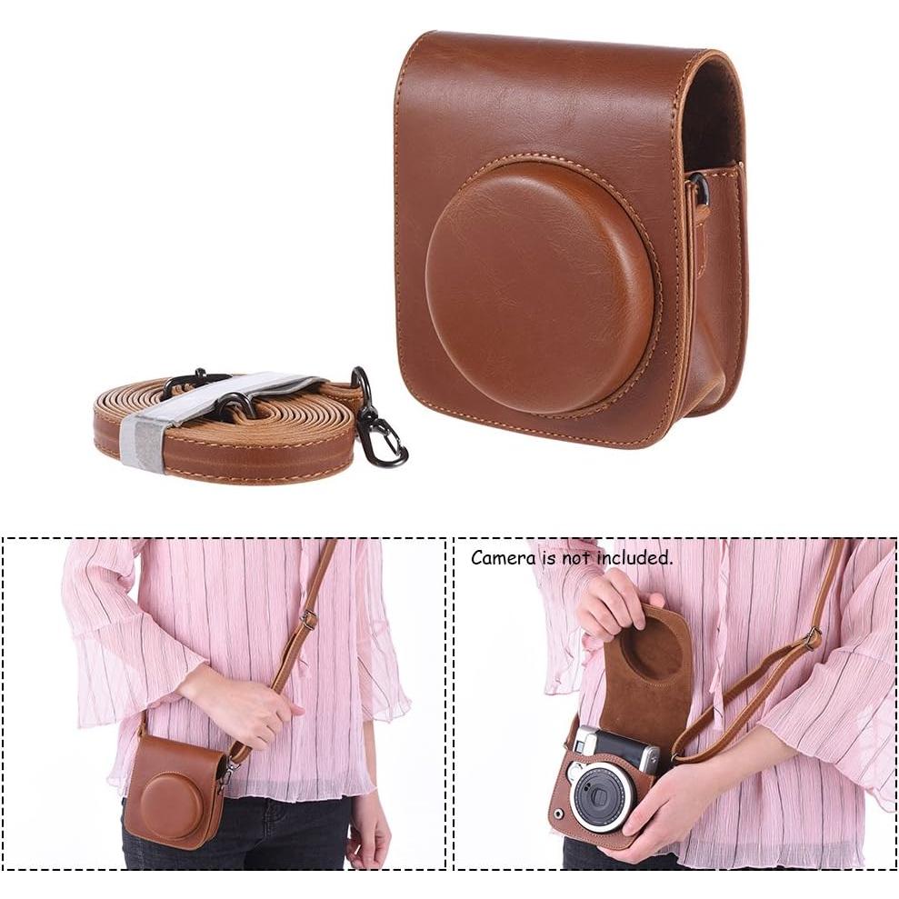 Bolsa de cámara Andoer para Fujifilm Instax Mini 90 - Marrón