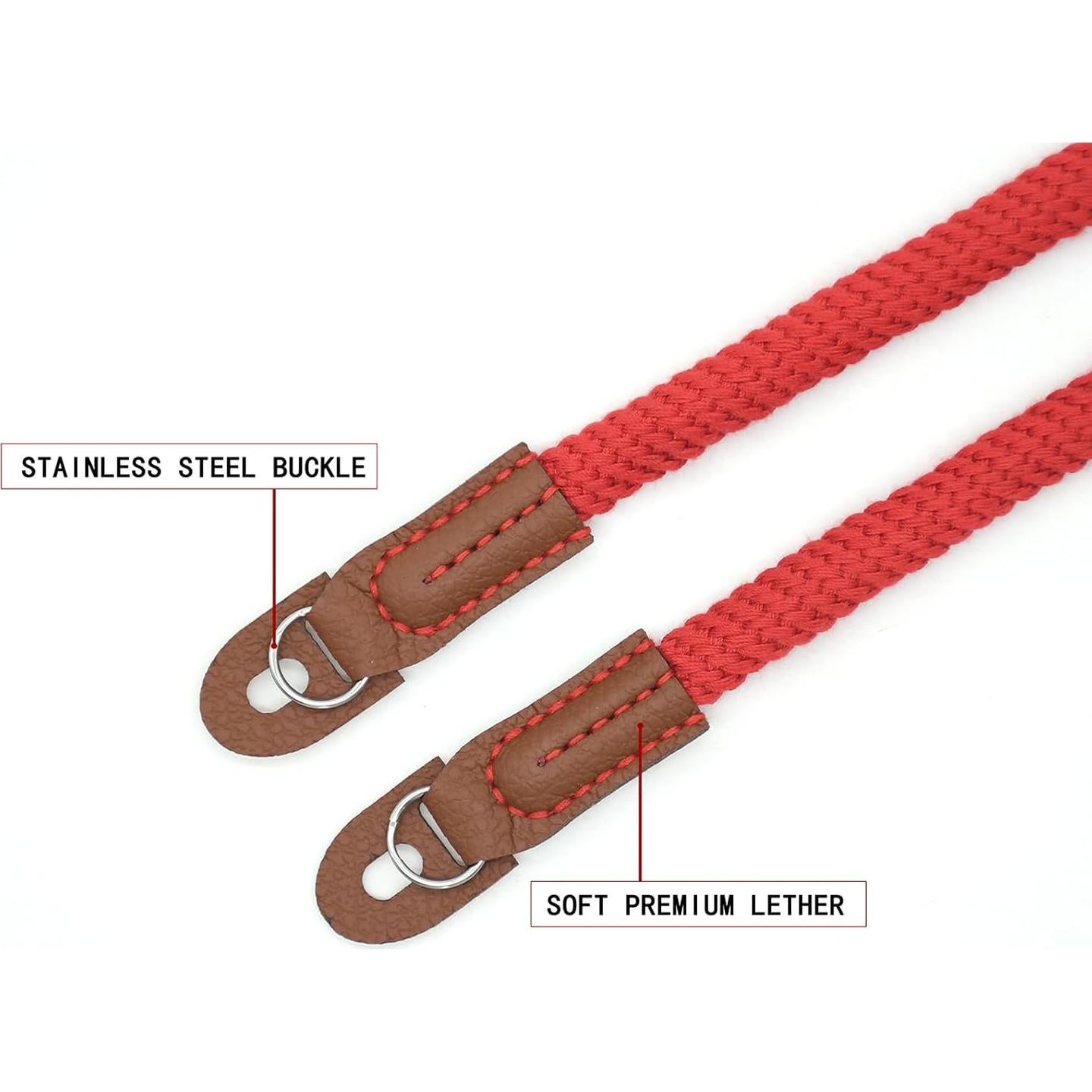 Correa de cámara de algodón suave 100cm Rojo para DSLR