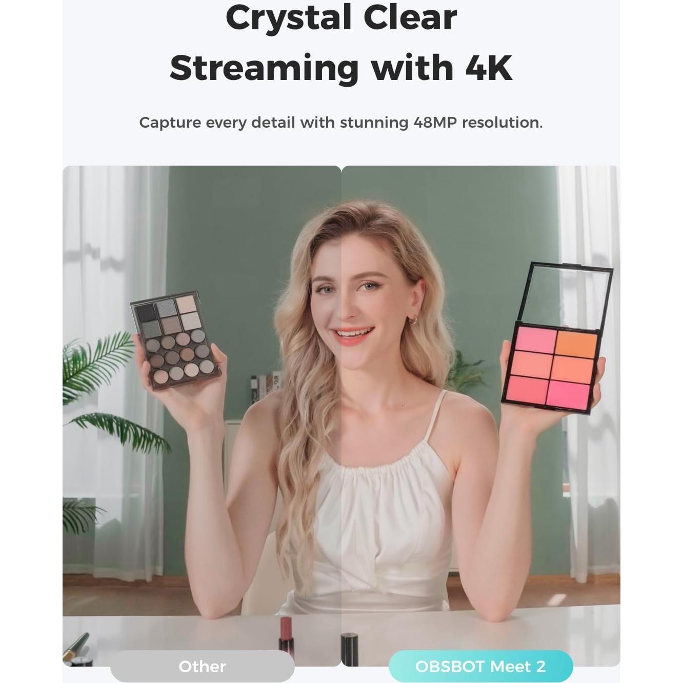 Cámara Web OBSBOT Meet 2 4K Ultra HD con AI y Micrófonos