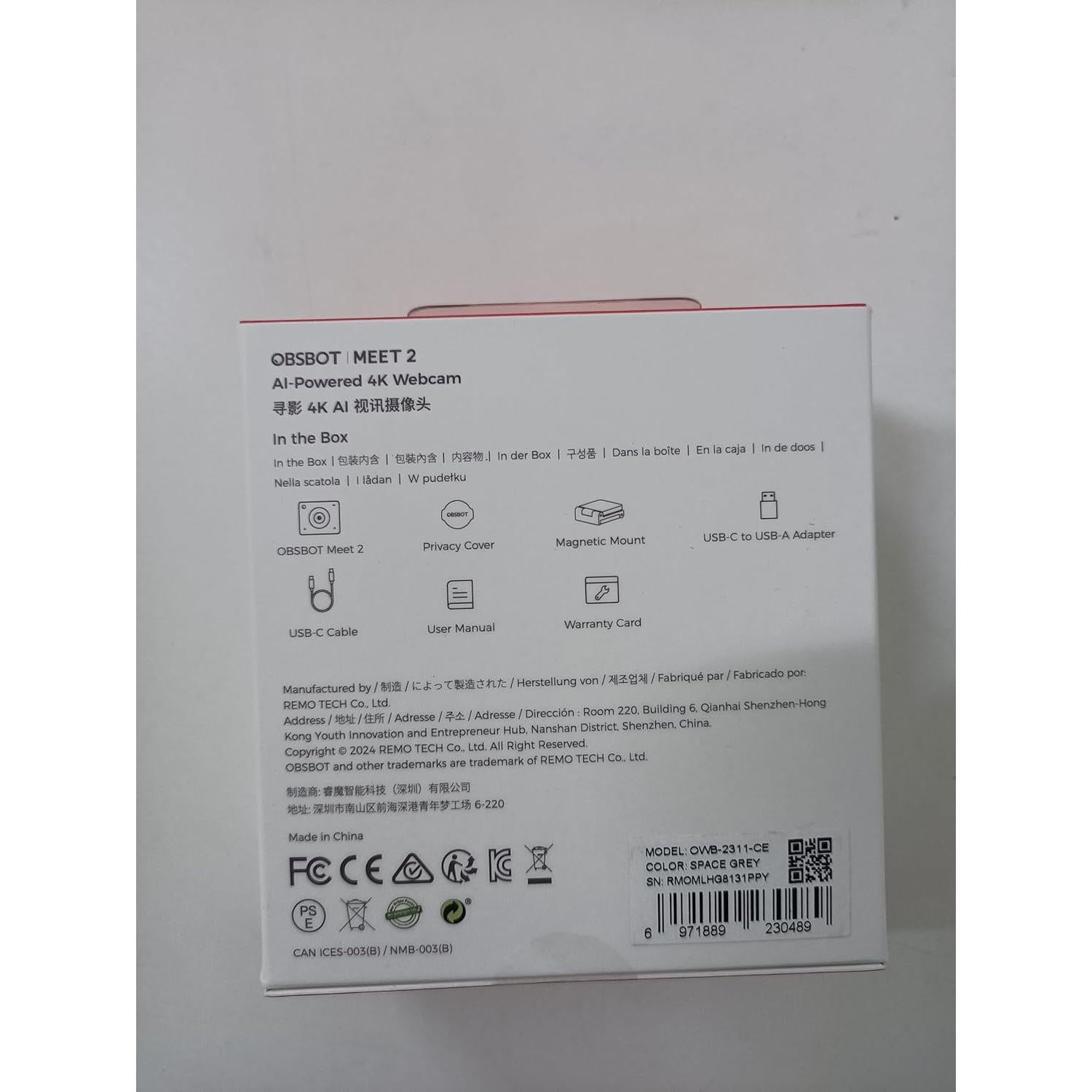 Cámara Web OBSBOT Meet 2 4K Ultra HD con AI y Micrófonos