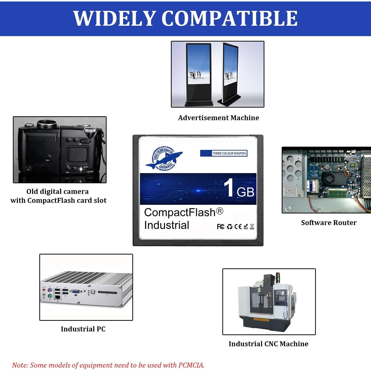 Tarjeta CompactFlash Dogfish 1GB 2 Paquete Industrial SLC