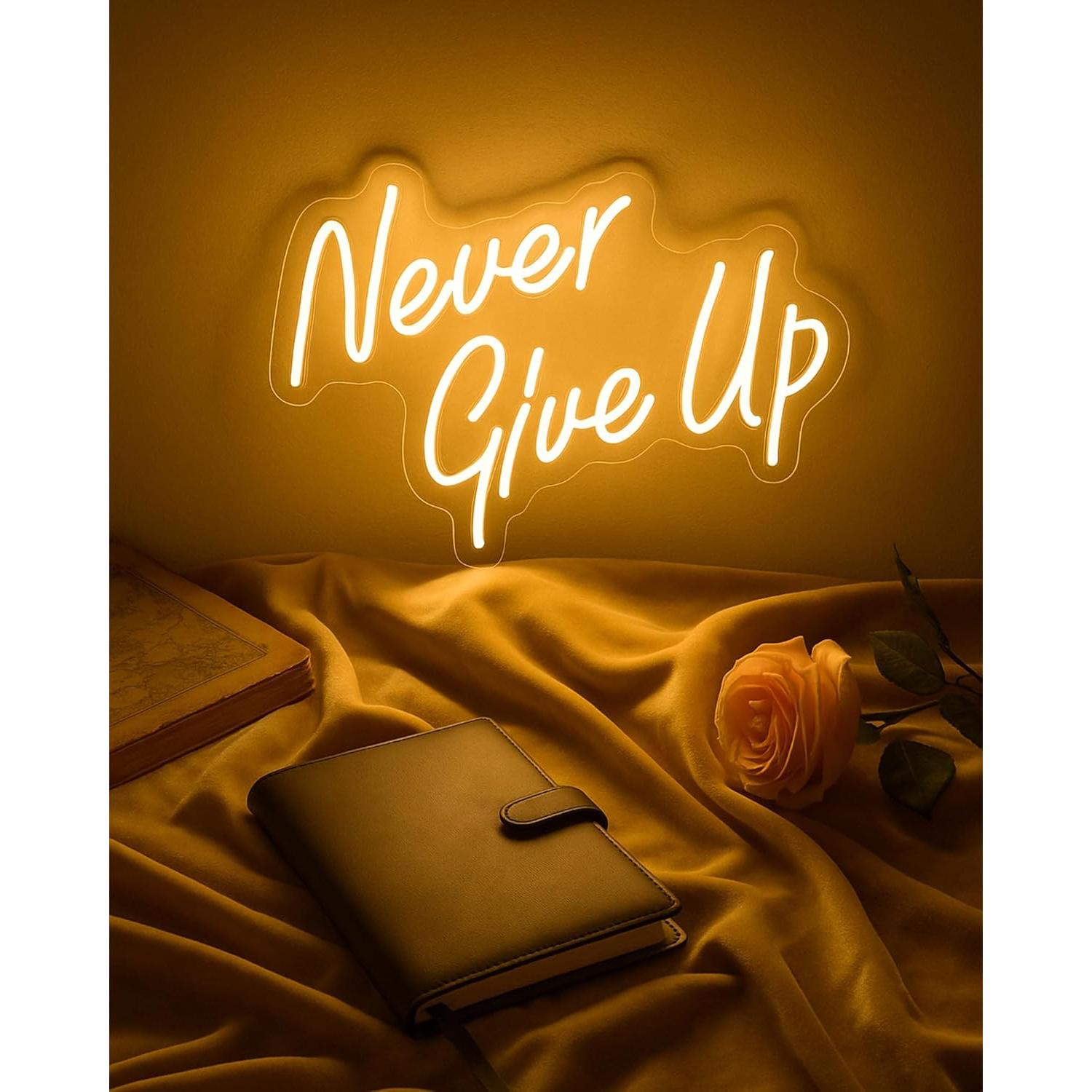 Letrero de Neón YIKBIK 'Nunca Te Rindas' USB 43.4x29.5cm