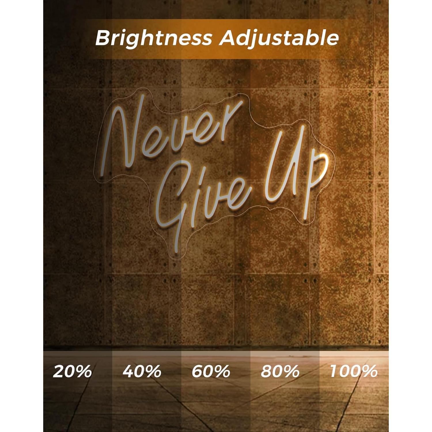 Letrero de Neón YIKBIK 'Nunca Te Rindas' USB 43.4x29.5cm