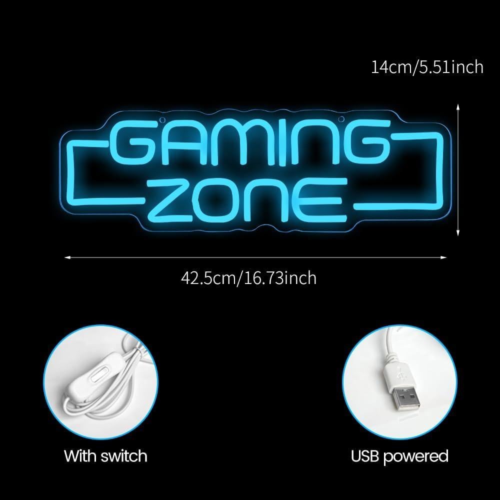 Cartel de Neón LED Zona de Juegos RuCvixkt 42.5x14cm