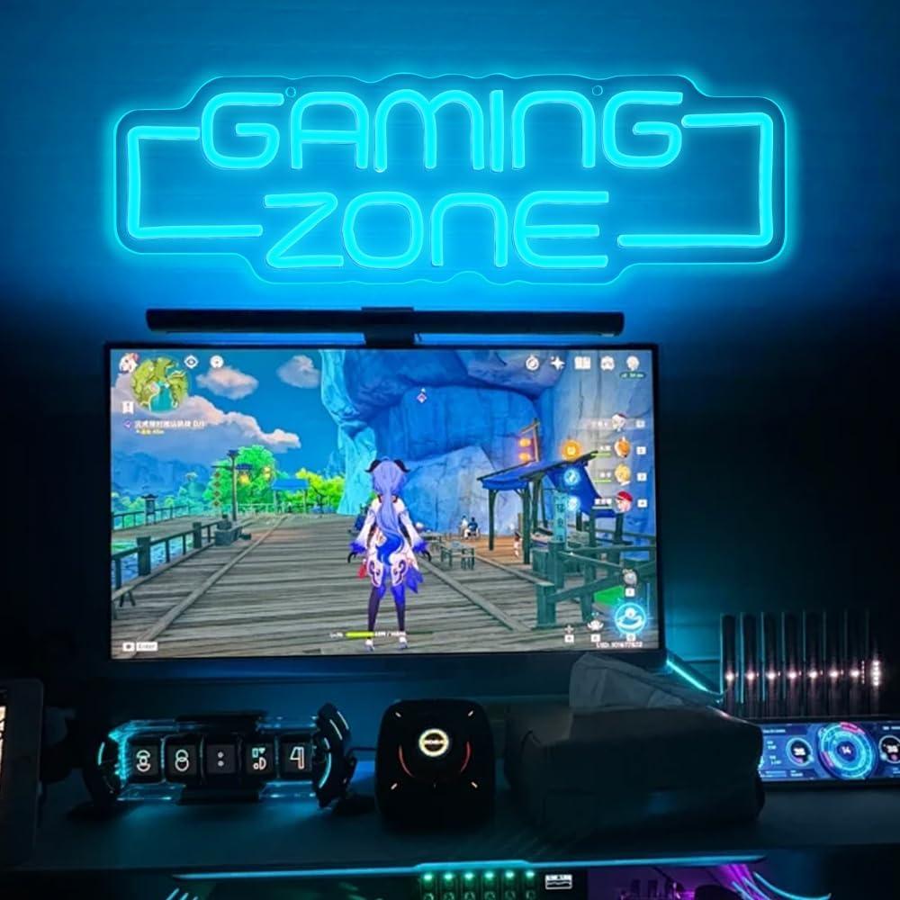 Cartel de Neón LED Zona de Juegos RuCvixkt 42.5x14cm