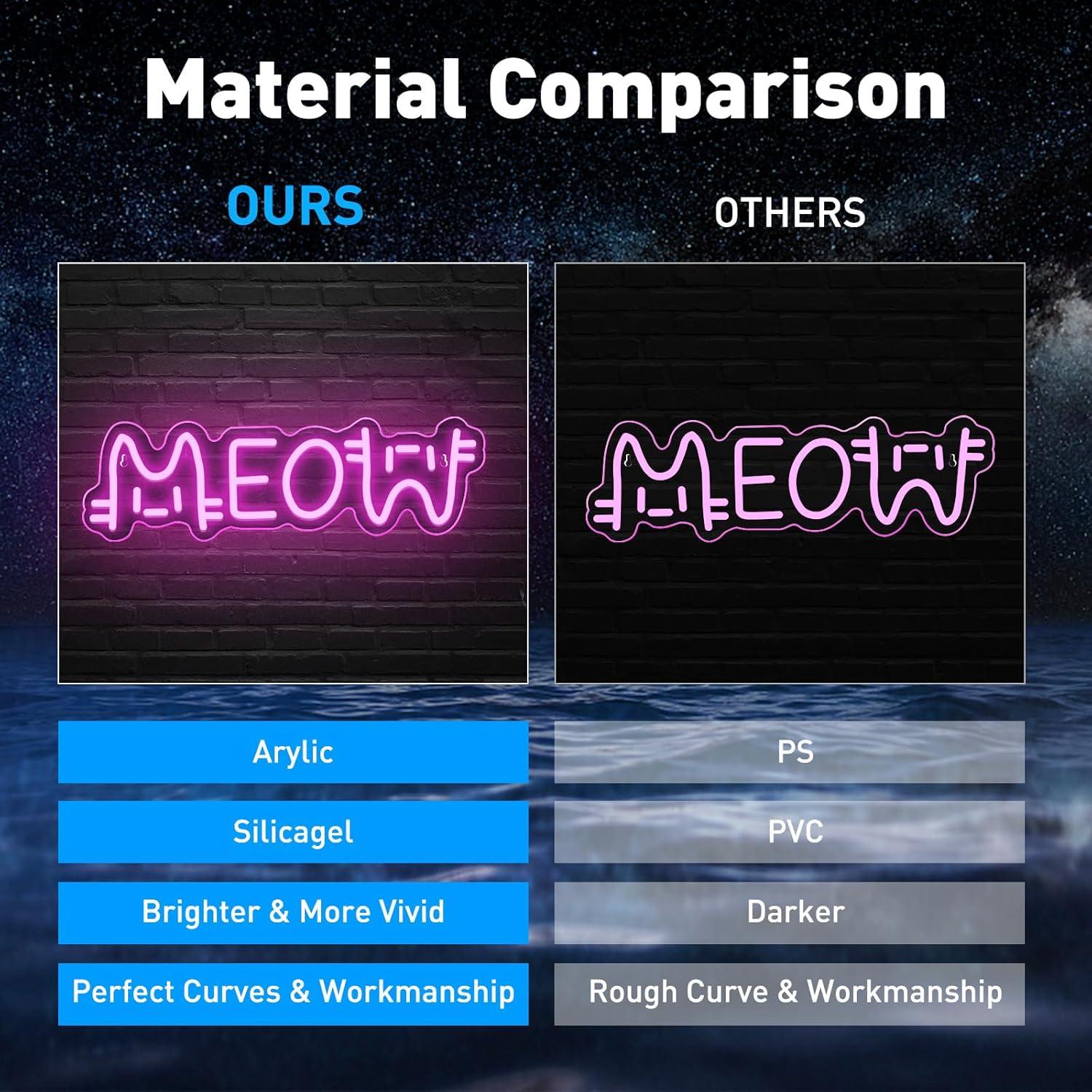 Letrero Neón Rosa Gato IMEGINA LED 39.9 x 12 cm Decoración