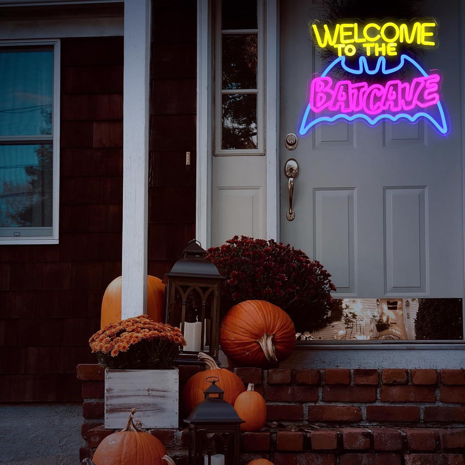 Letrero Neón de Cueva de Murciélago Jesalah 32x42cm LED USB