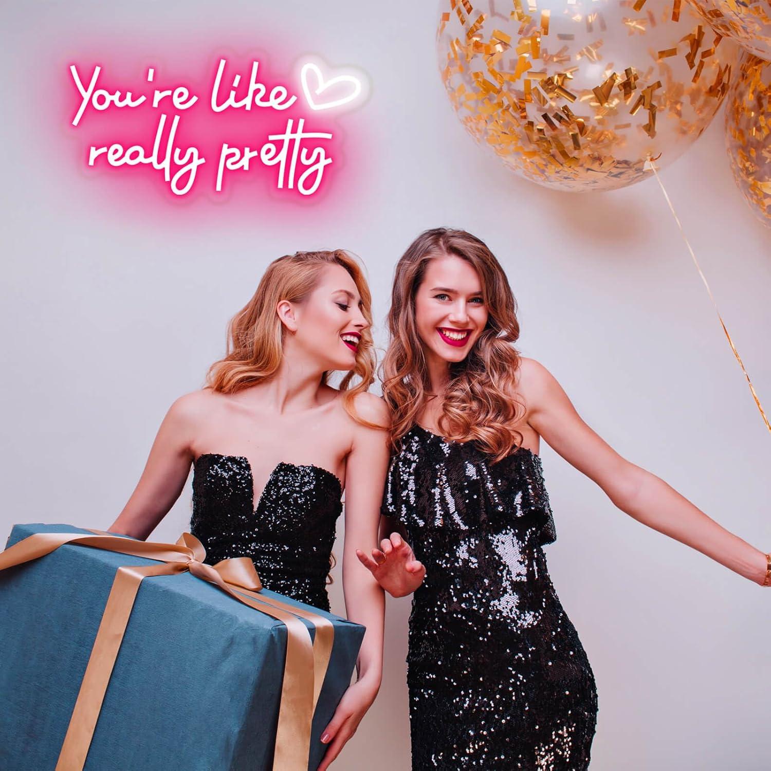 Letrero de Neón Rosa KUUNEON Eres Como Realmente Bonita 40x20 cm