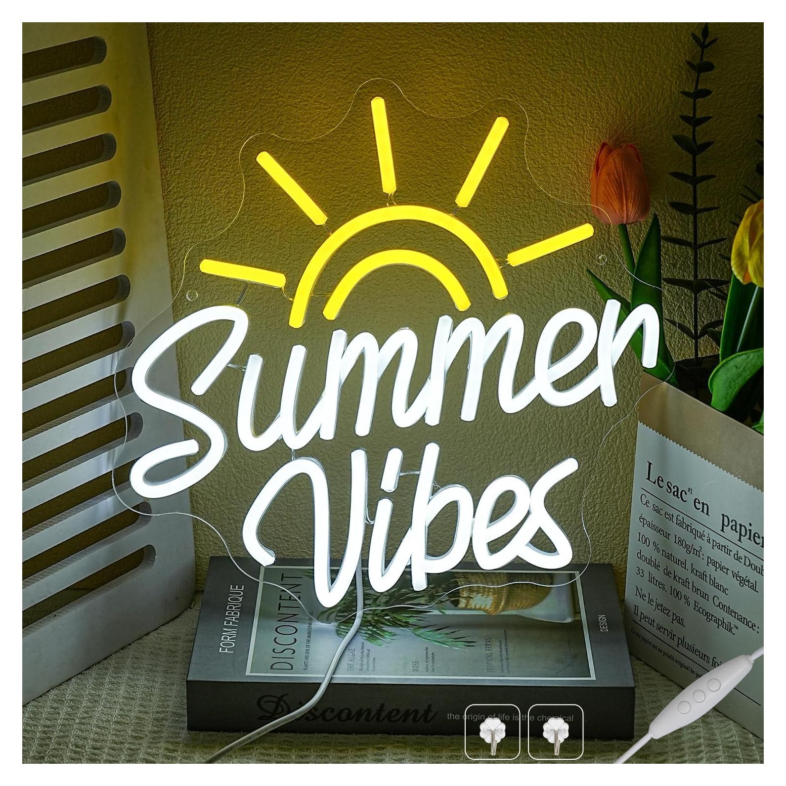 Cartel de Neón LED Vibras de Verano CHANNEON 32.8x30cm