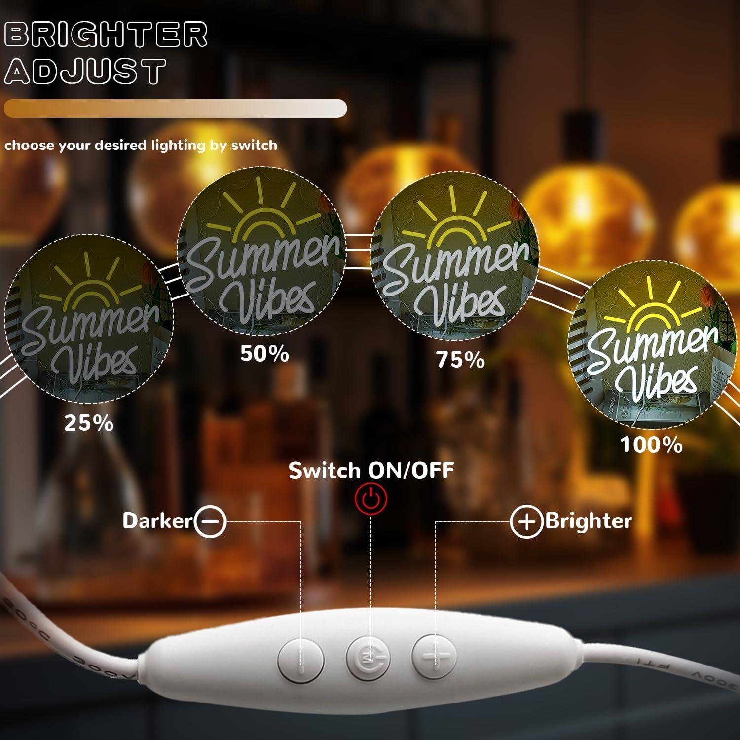 Cartel de Neón LED Vibras de Verano CHANNEON 32.8x30cm