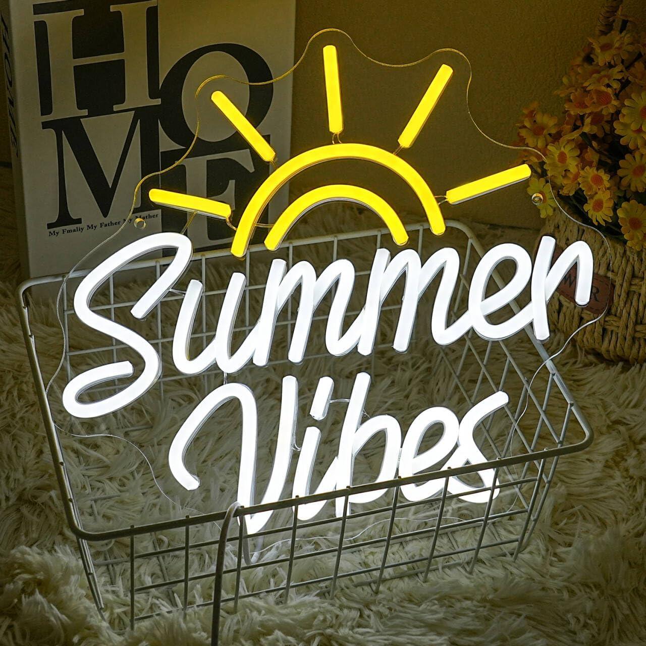 Cartel de Neón LED Vibras de Verano CHANNEON 32.8x30cm