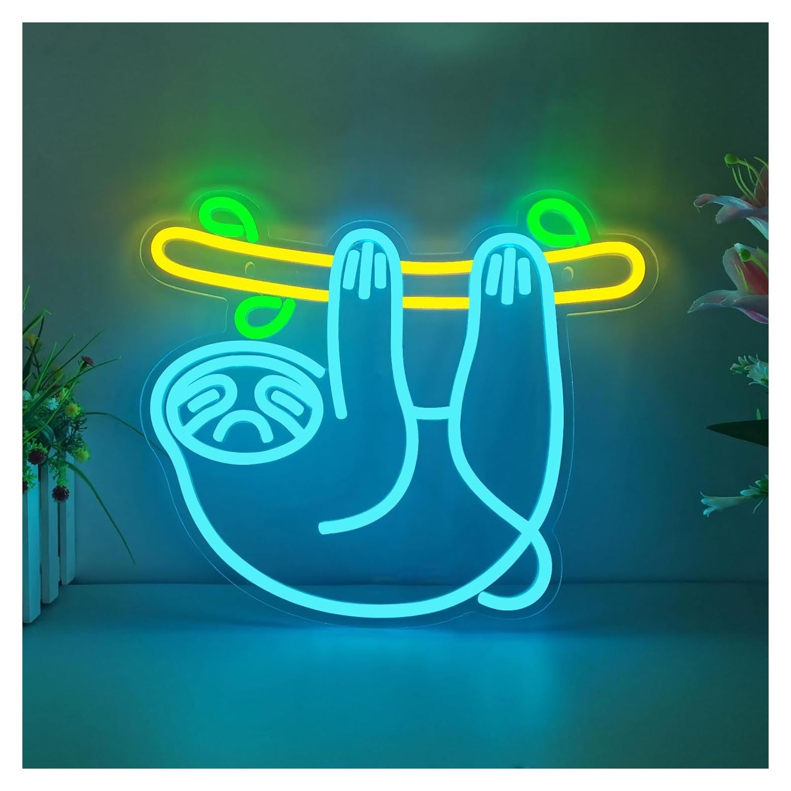 Letrero de Neón Perezoso LED 35.1x30 cm para Decoración