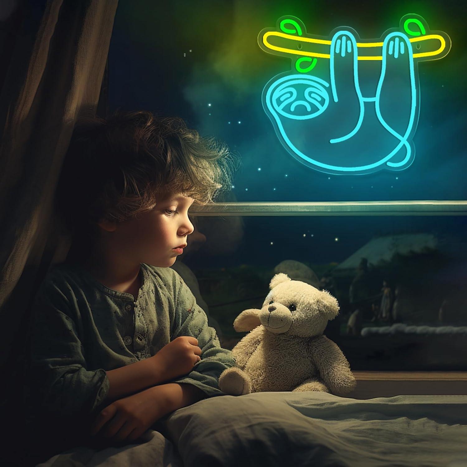 Letrero de Neón Perezoso LED 35.1x30 cm para Decoración