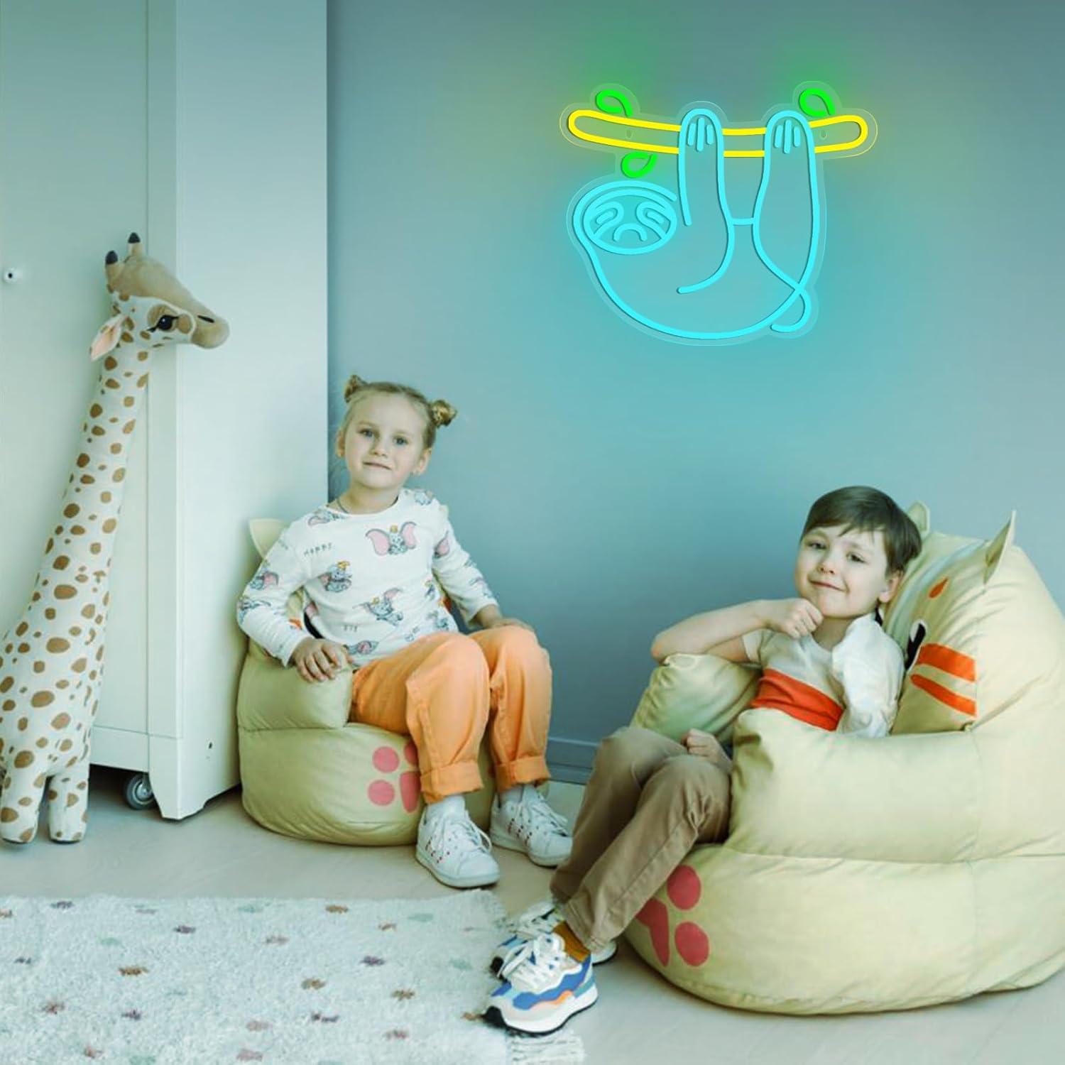 Letrero de Neón Perezoso LED 35.1x30 cm para Decoración