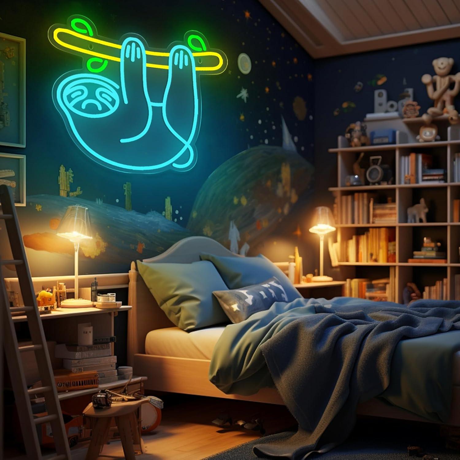 Letrero de Neón Perezoso LED 35.1x30 cm para Decoración