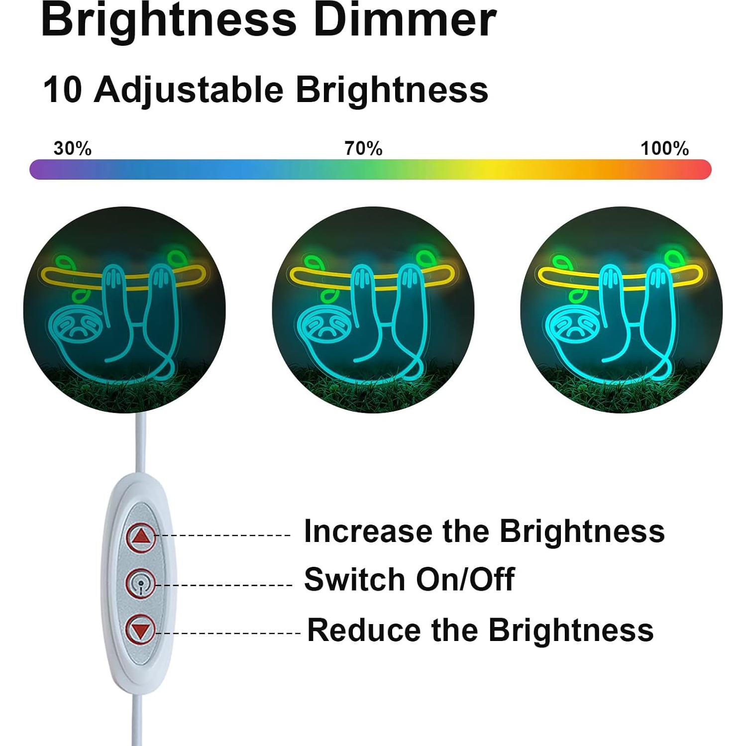 Letrero de Neón Perezoso LED 35.1x30 cm para Decoración
