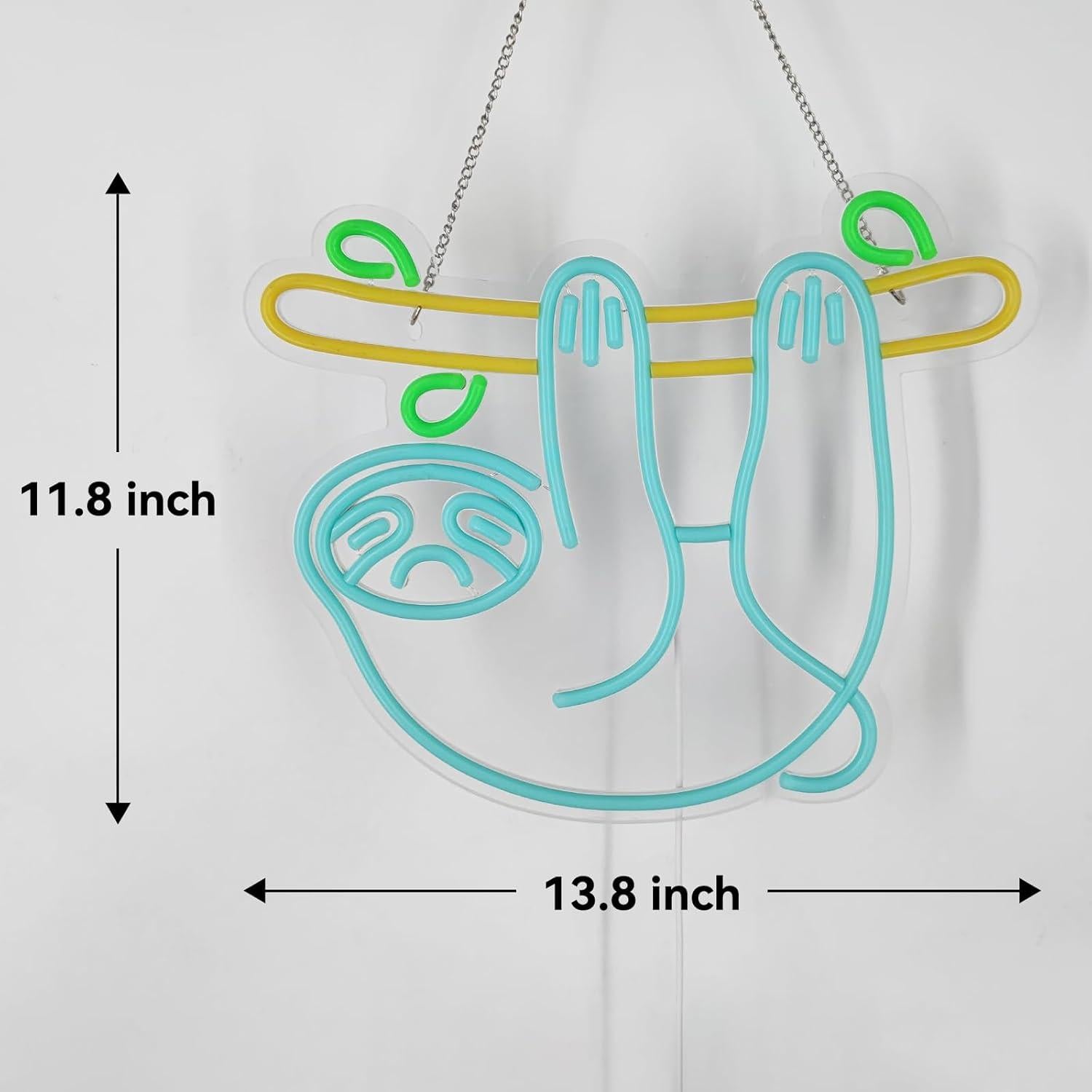 Letrero de Neón Perezoso LED 35.1x30 cm para Decoración