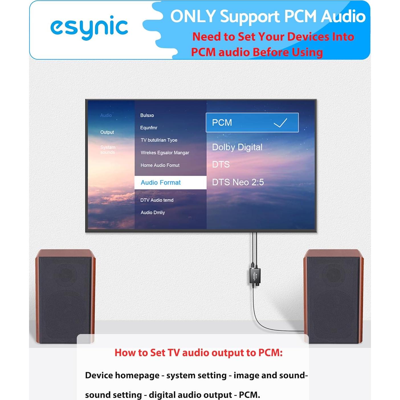 Adaptador Óptico a 3.5mm eSynic 192kHz Plug & Play