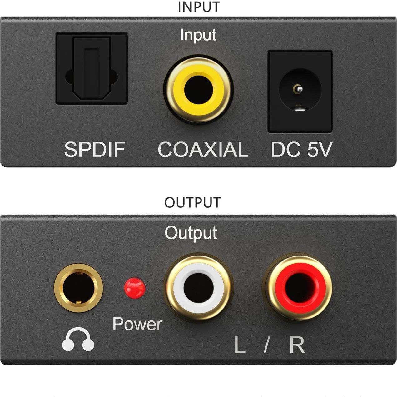 Convertidor de Audio Digital a Analógico Rybozen 192KHz RCA 3.5mm