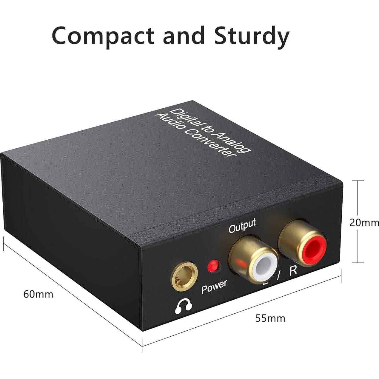 Convertidor de Audio Digital a Analógico Rybozen 192KHz RCA 3.5mm