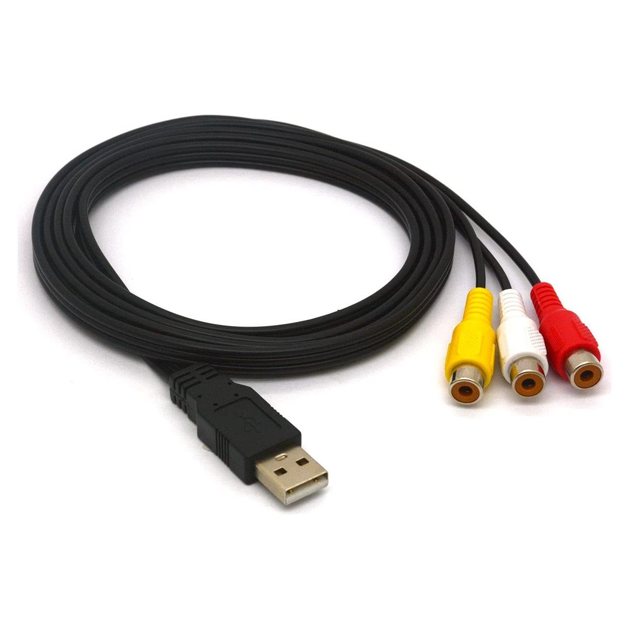 Cable USB a 3 RCA 1.5m PIIHUSW Adaptador AV Audio Video