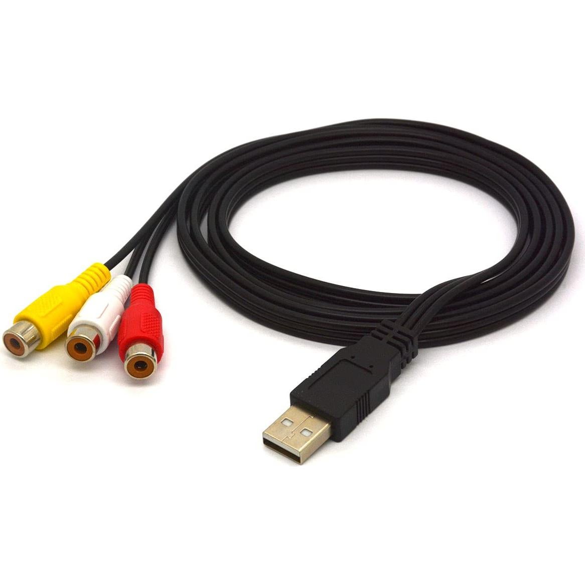 Cable USB a 3 RCA 1.5m PIIHUSW Adaptador AV Audio Video