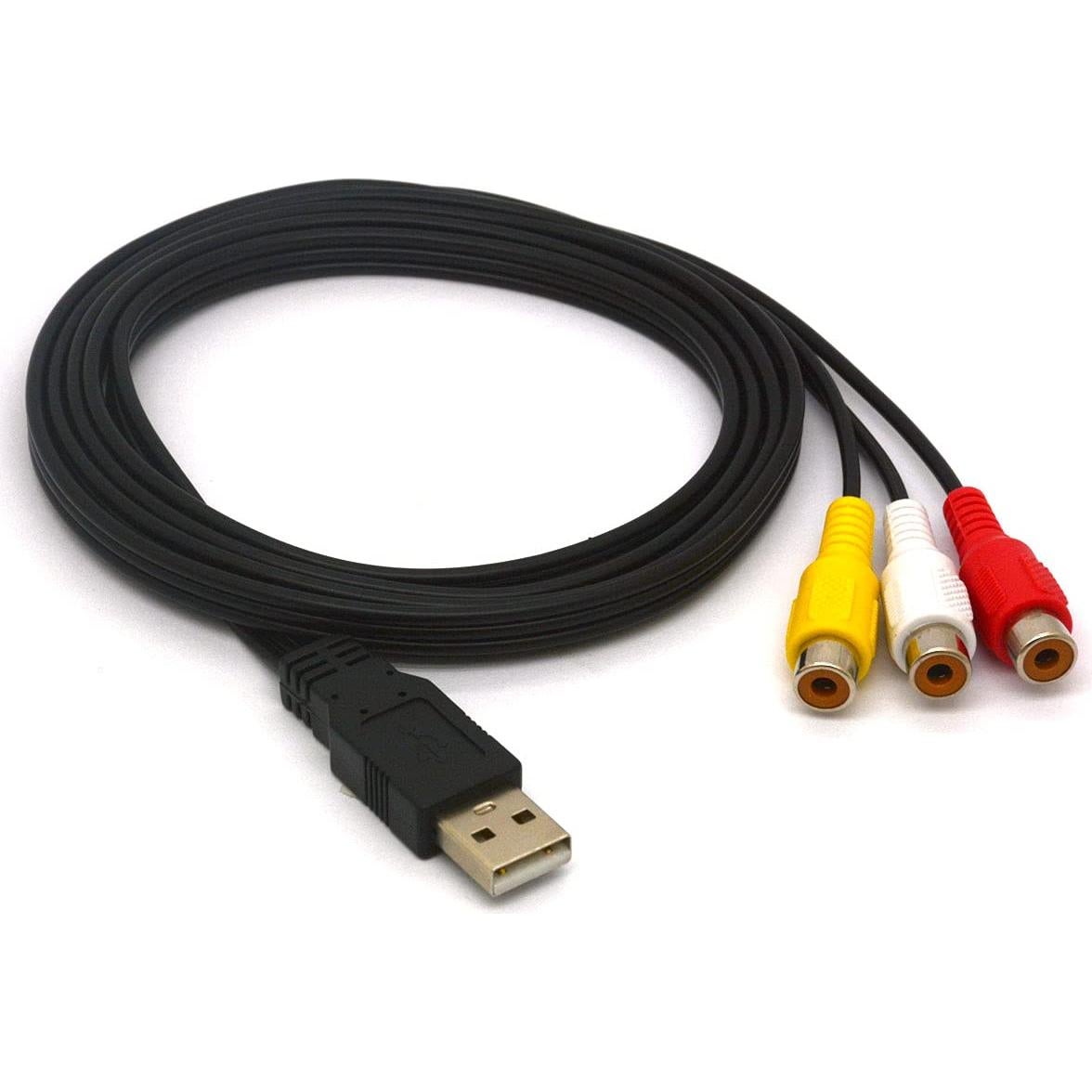 Cable USB a 3 RCA 1.5m PIIHUSW Adaptador AV Audio Video
