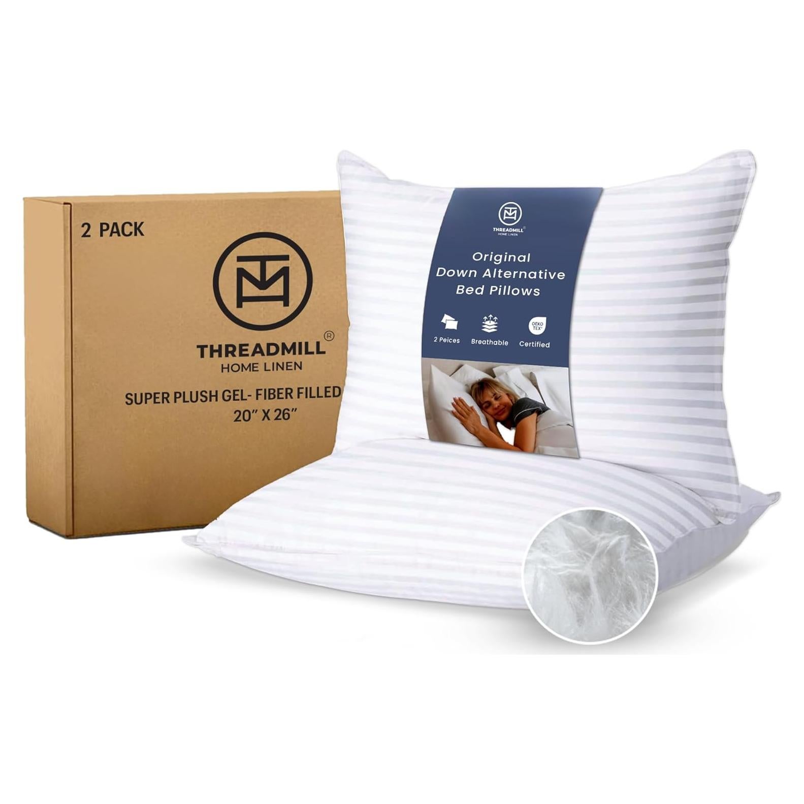 Juego de 2 almohadas de cama Threadmill 50x66 cm suaves