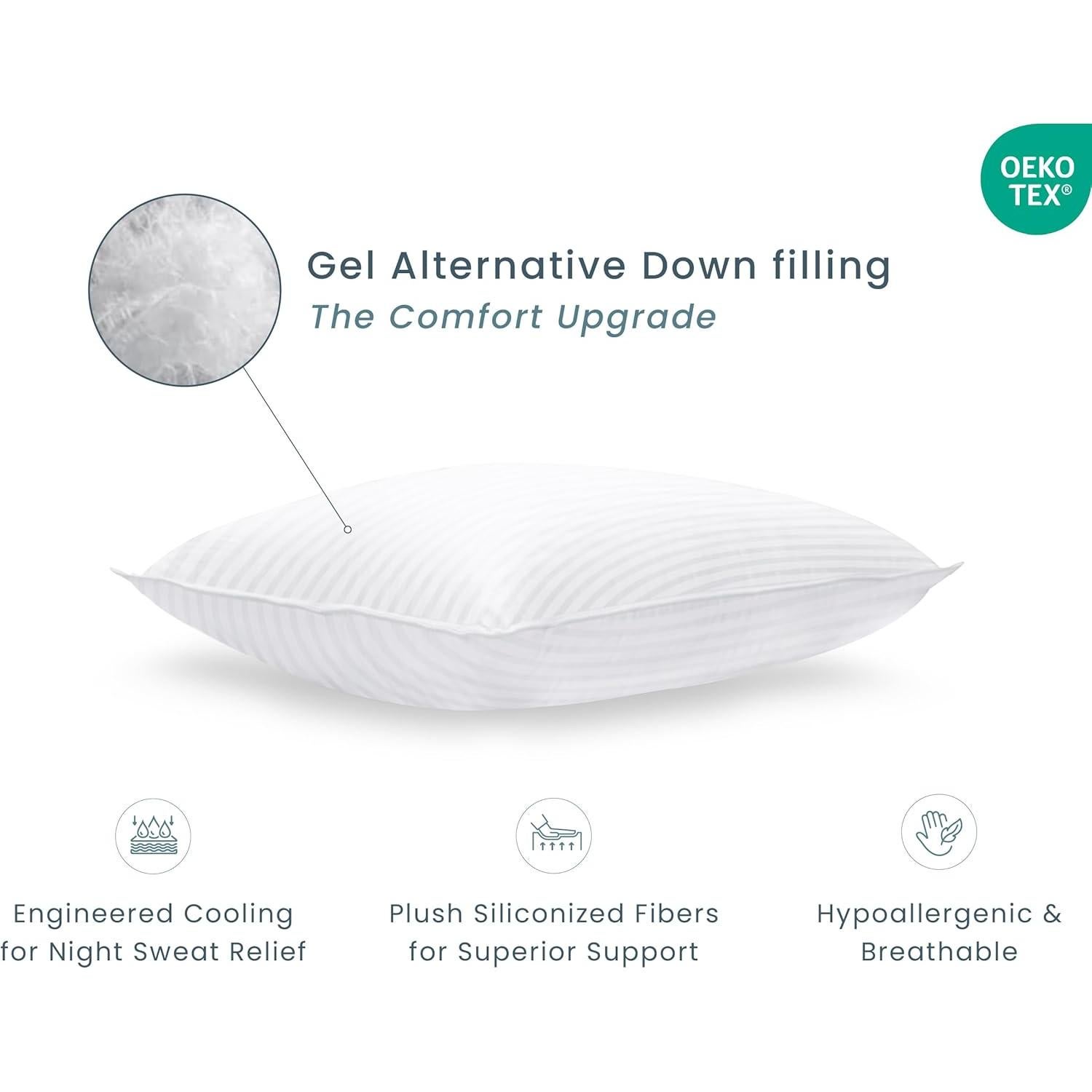 Juego de 2 almohadas de cama Threadmill 50x66 cm suaves