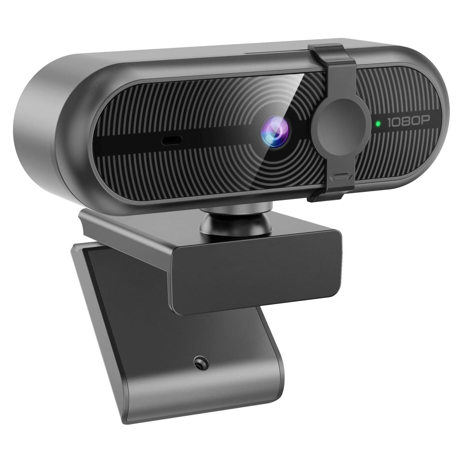 Cámara Web 1080P MOERTEK con Micrófono y Cubierta de Privacidad