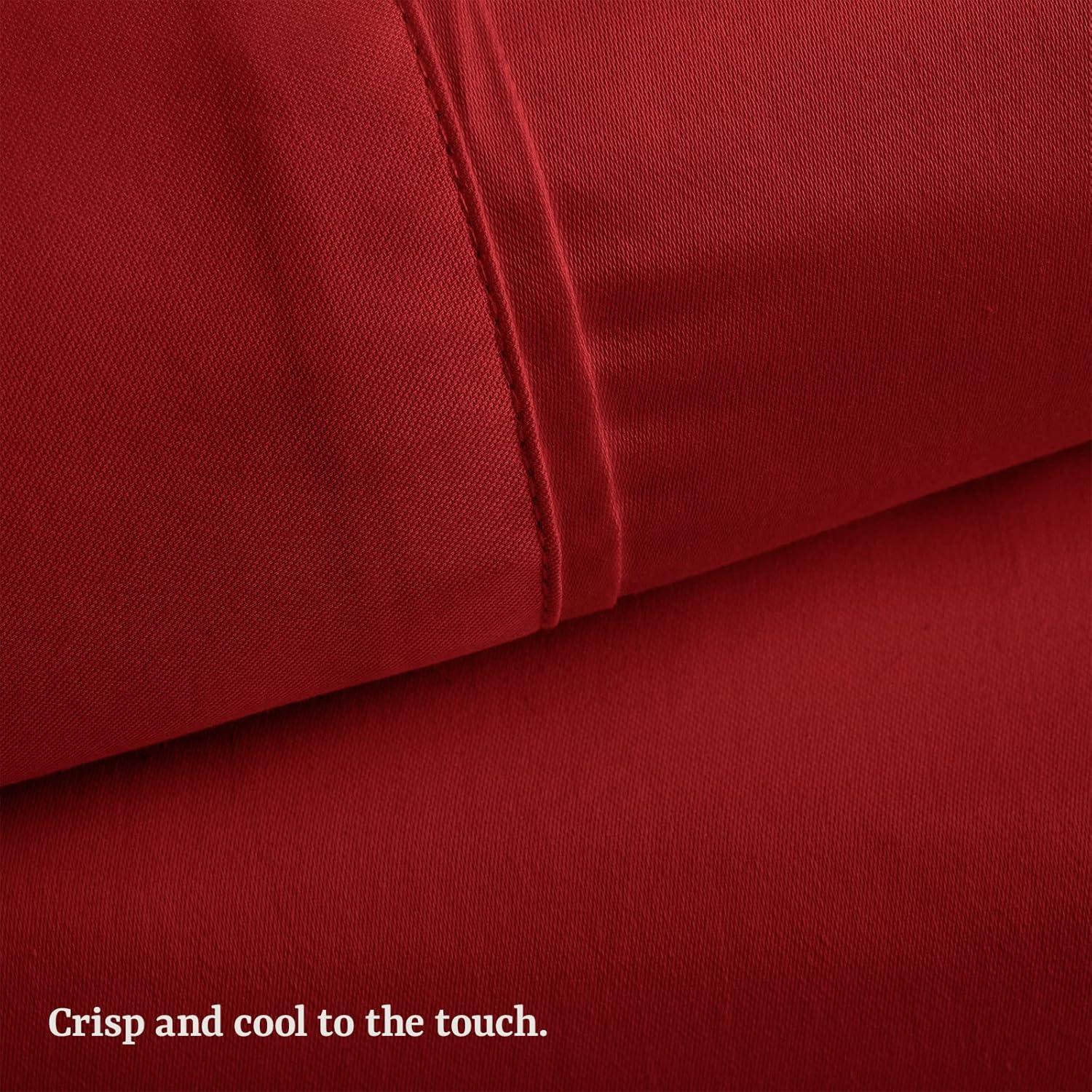 Juego de Sábanas Individual Peru Pima 3 Piezas 100% Algodón Burdeos