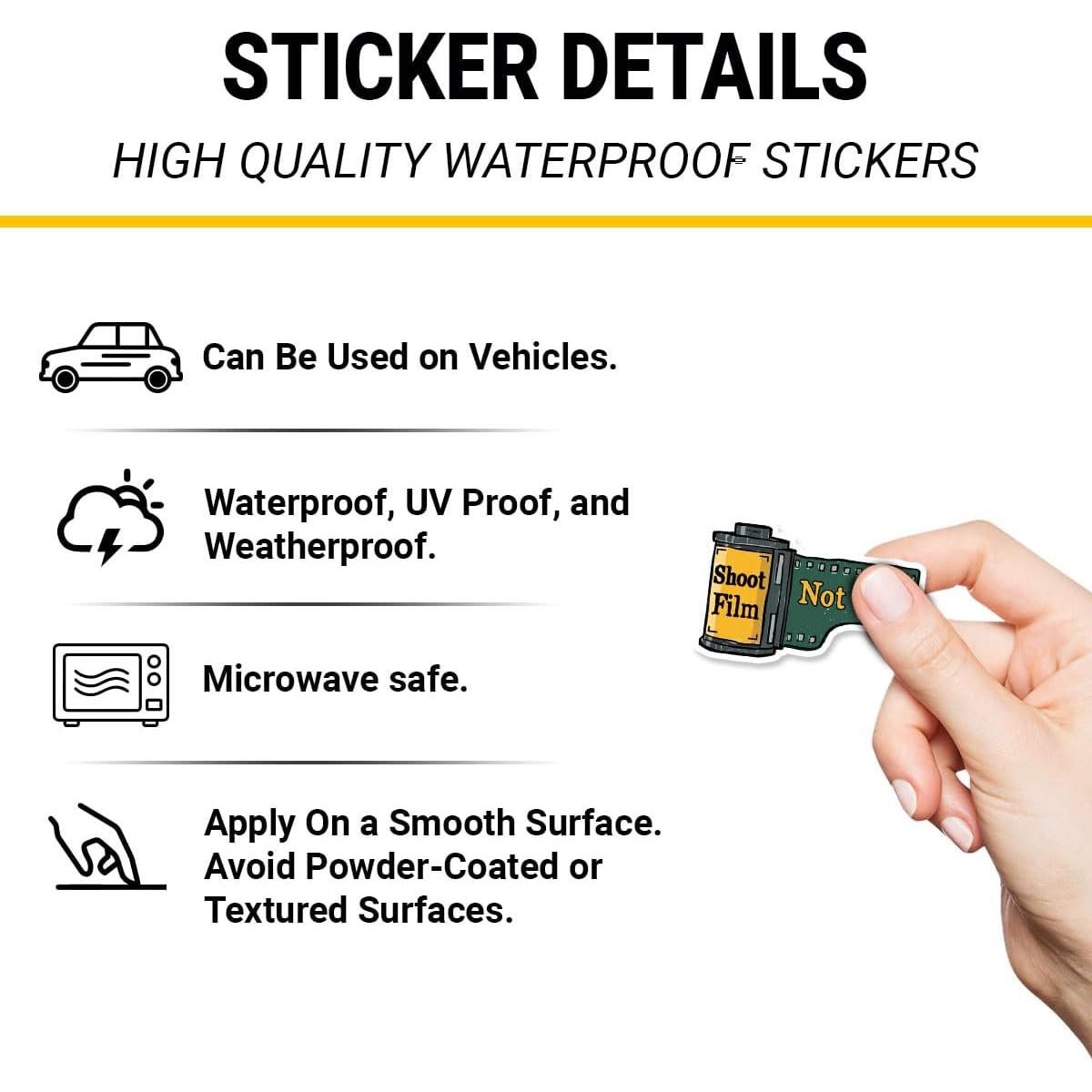 Calcomanías de Seguridad Piratify 3 Pcs Impermeables UV