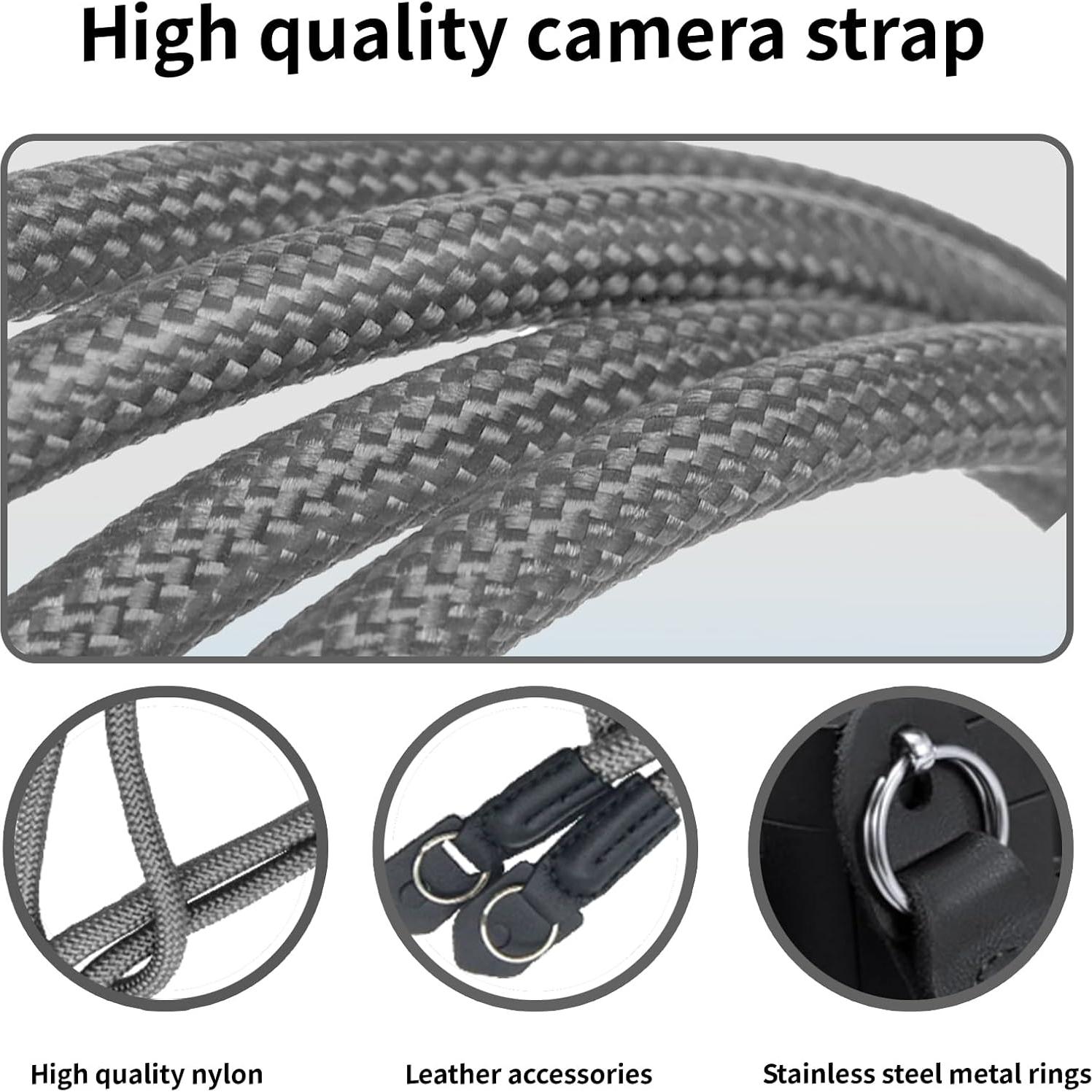 Correa de Cámara Universal KONXISA 100 cm Nylon Gris