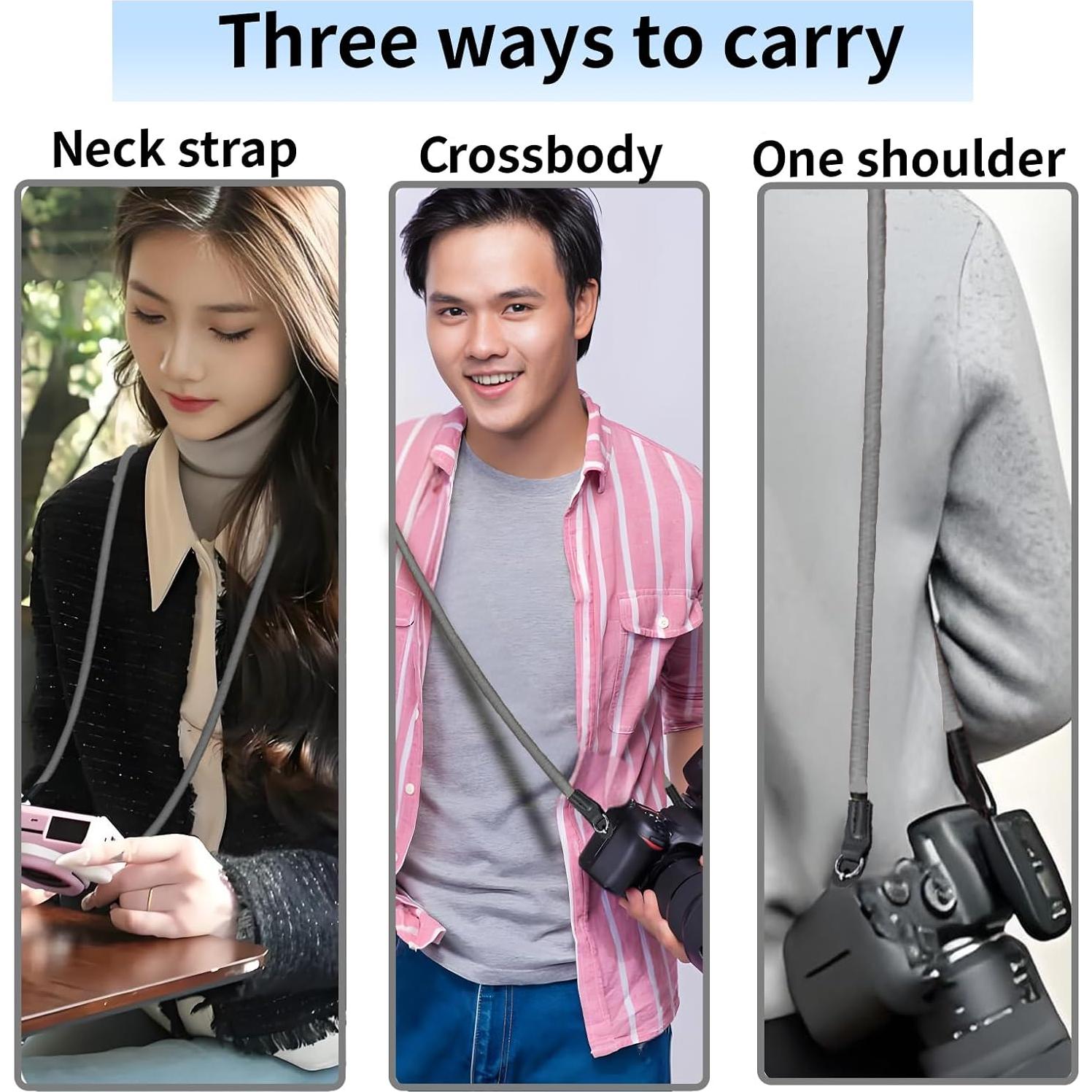 Correa de Cámara Universal KONXISA 100 cm Nylon Gris