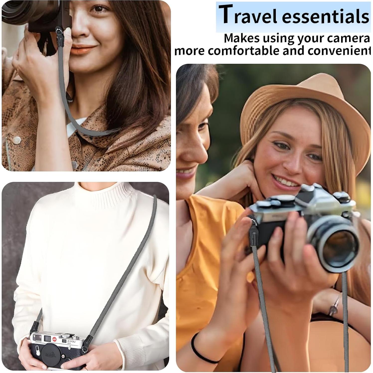 Correa de Cámara Universal KONXISA 100 cm Nylon Gris