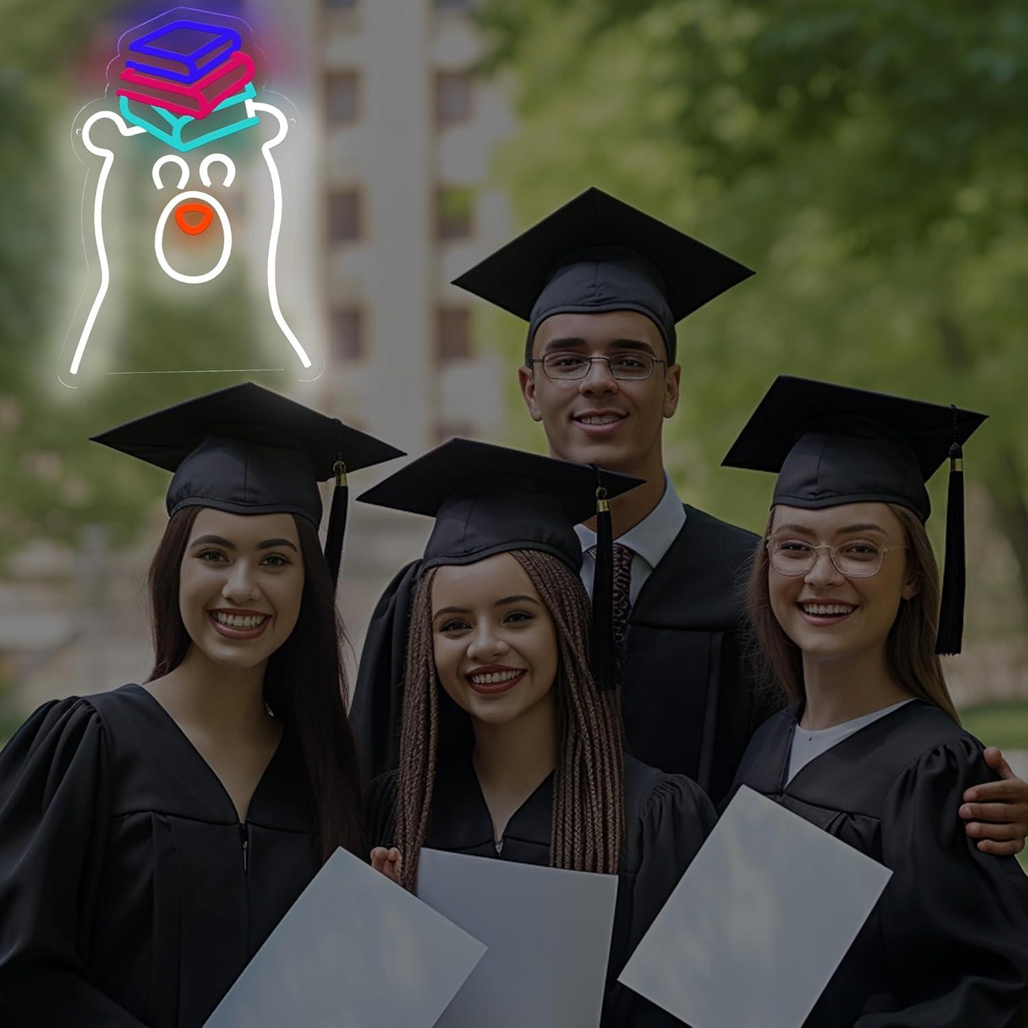 Luz de neón LED Oso con Libros XUENEYSILED 36x34.5cm