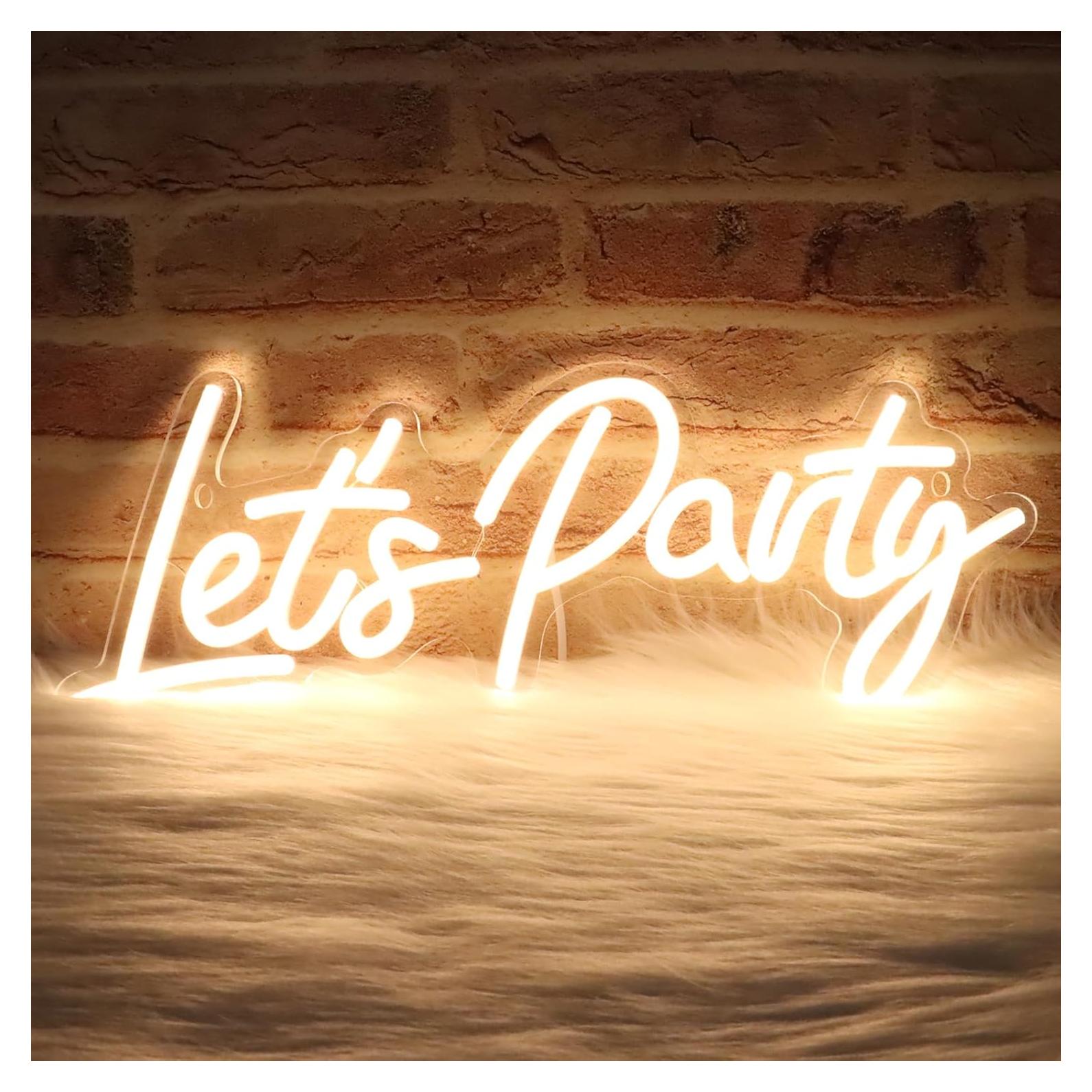 Señal de Neón LED Regulable AYwYyjCh 38.1x15.2cm Blanca Cálida