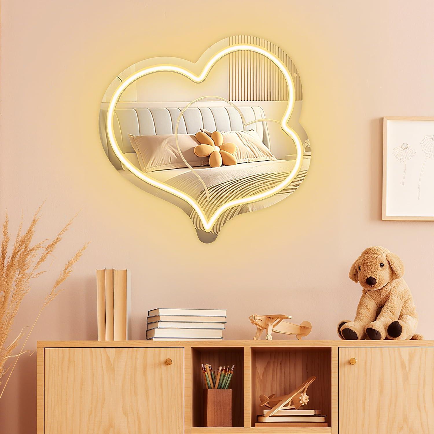 Espejo Acrílico Corazón LED Dimmable KeyDoors 30x29.5cm