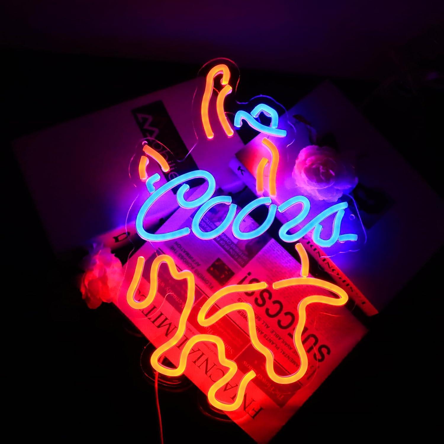 Cartel de Neón Coors Pinlangdou 27.9x38.1cm Decoración