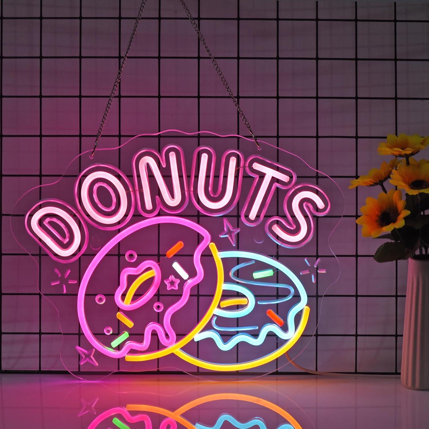 Cartel de Neon Donuts Jomobuty 40.7x32 cm USB Regulable