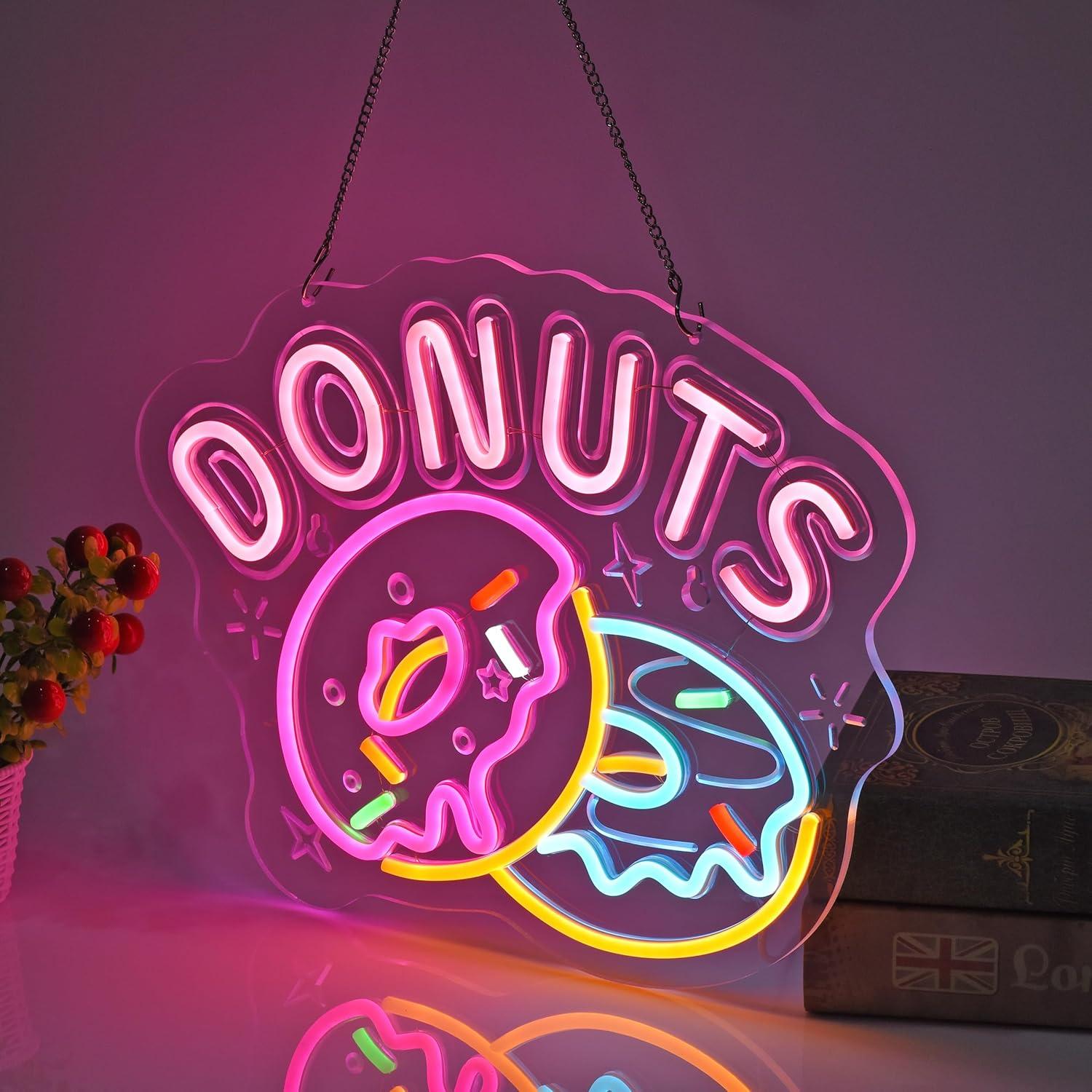 Cartel de Neon Donuts Jomobuty 40.7x32 cm USB Regulable