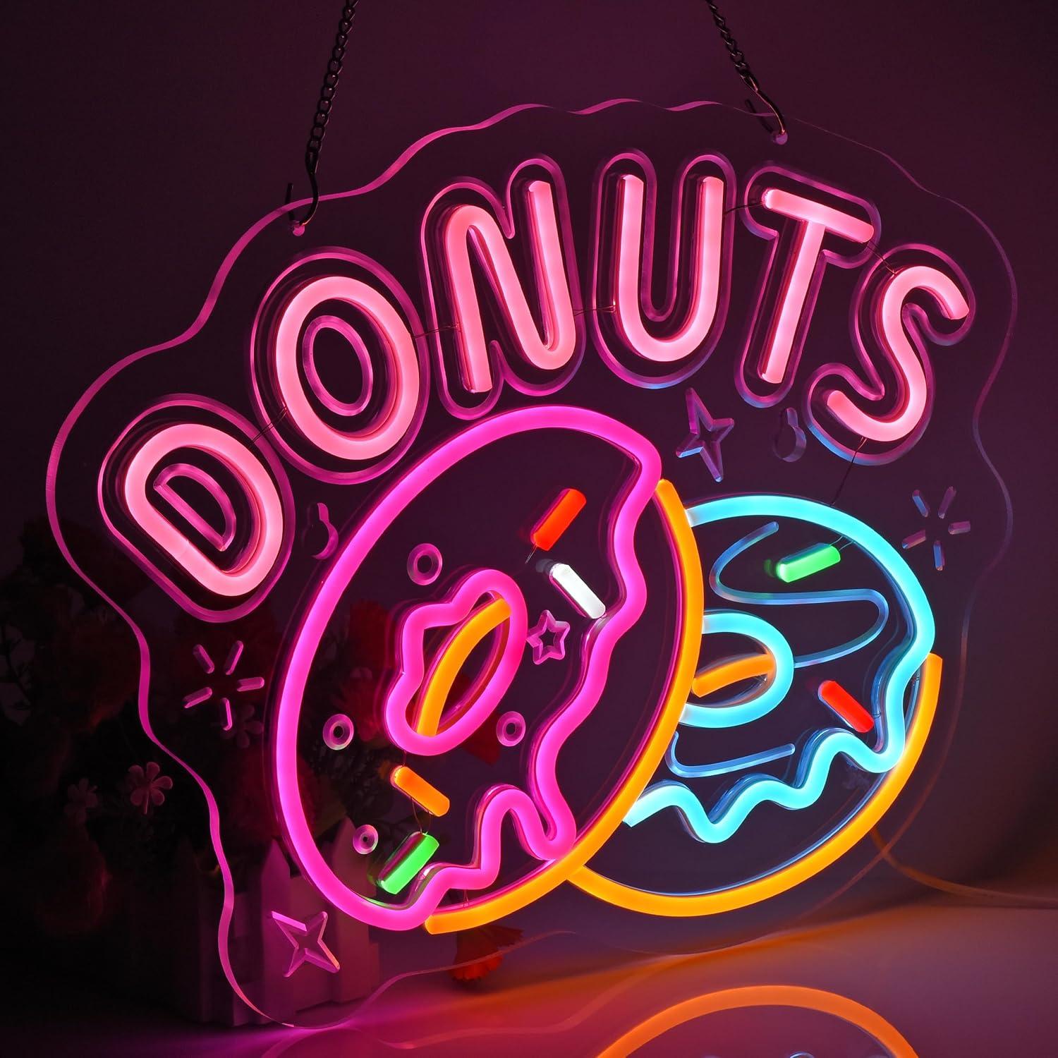 Cartel de Neon Donuts Jomobuty 40.7x32 cm USB Regulable