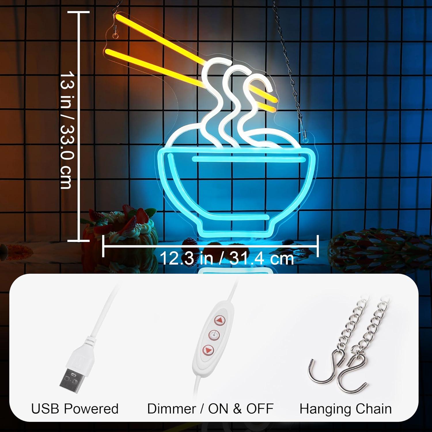 Cartel de Neón Fideos OkiyiD para Decoración de Pared