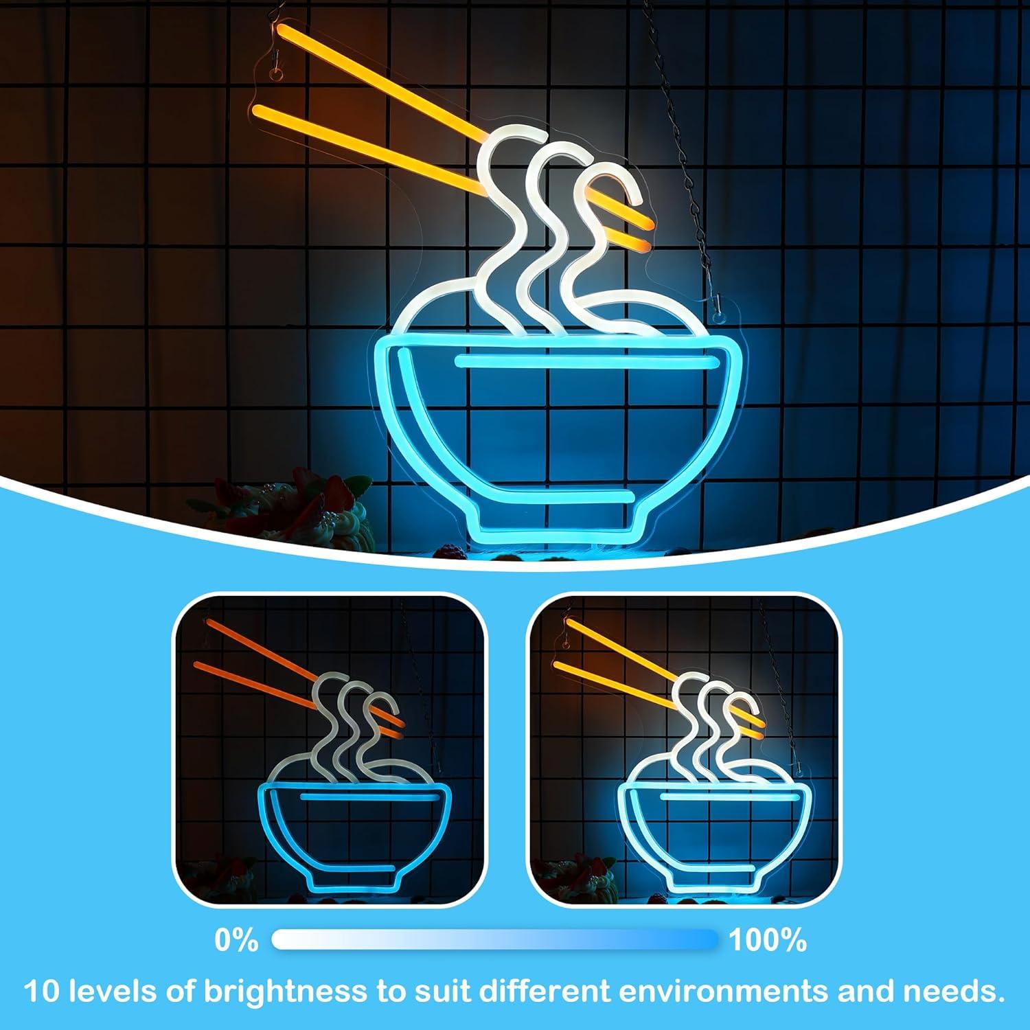 Cartel de Neón Fideos OkiyiD para Decoración de Pared