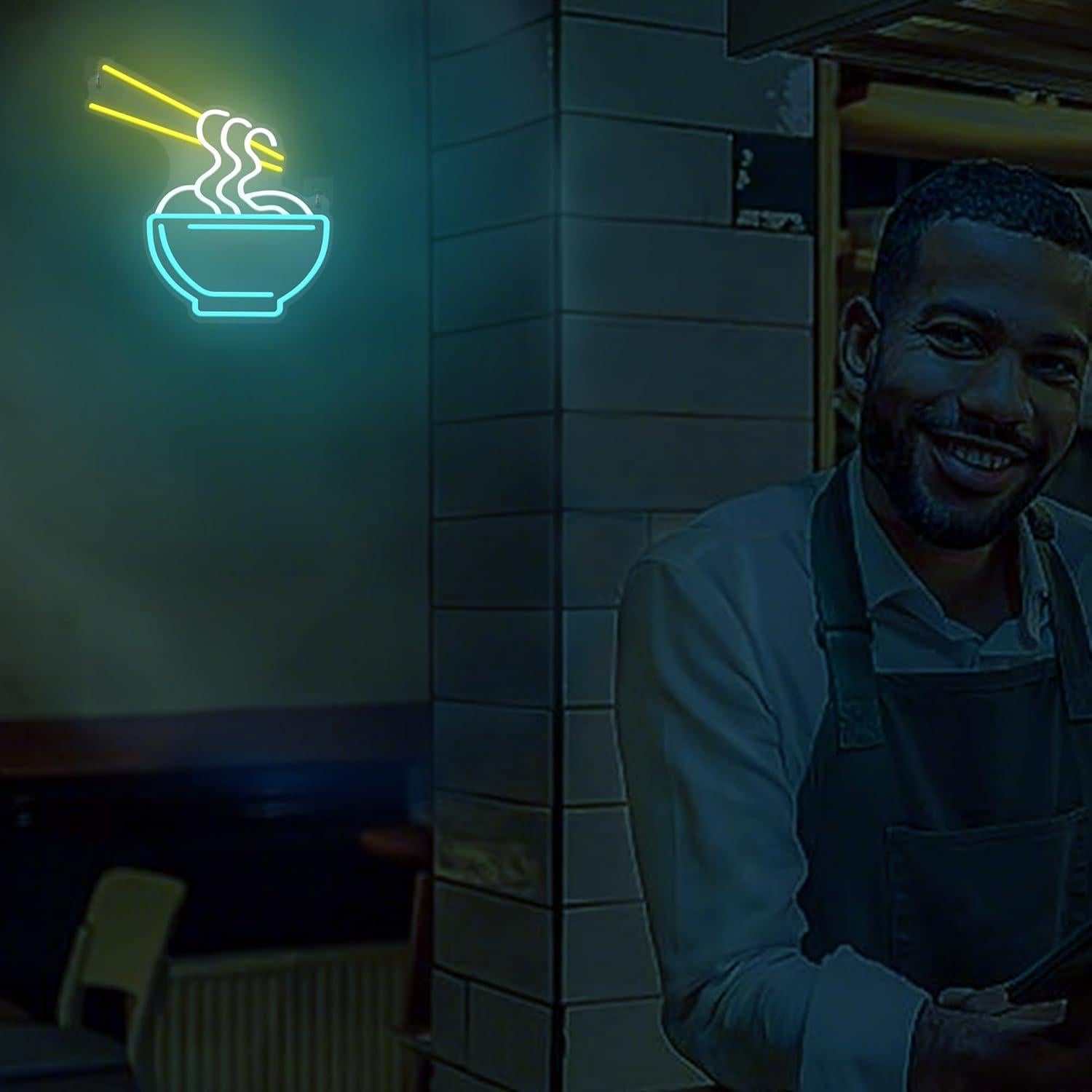 Cartel de Neón Fideos OkiyiD para Decoración de Pared