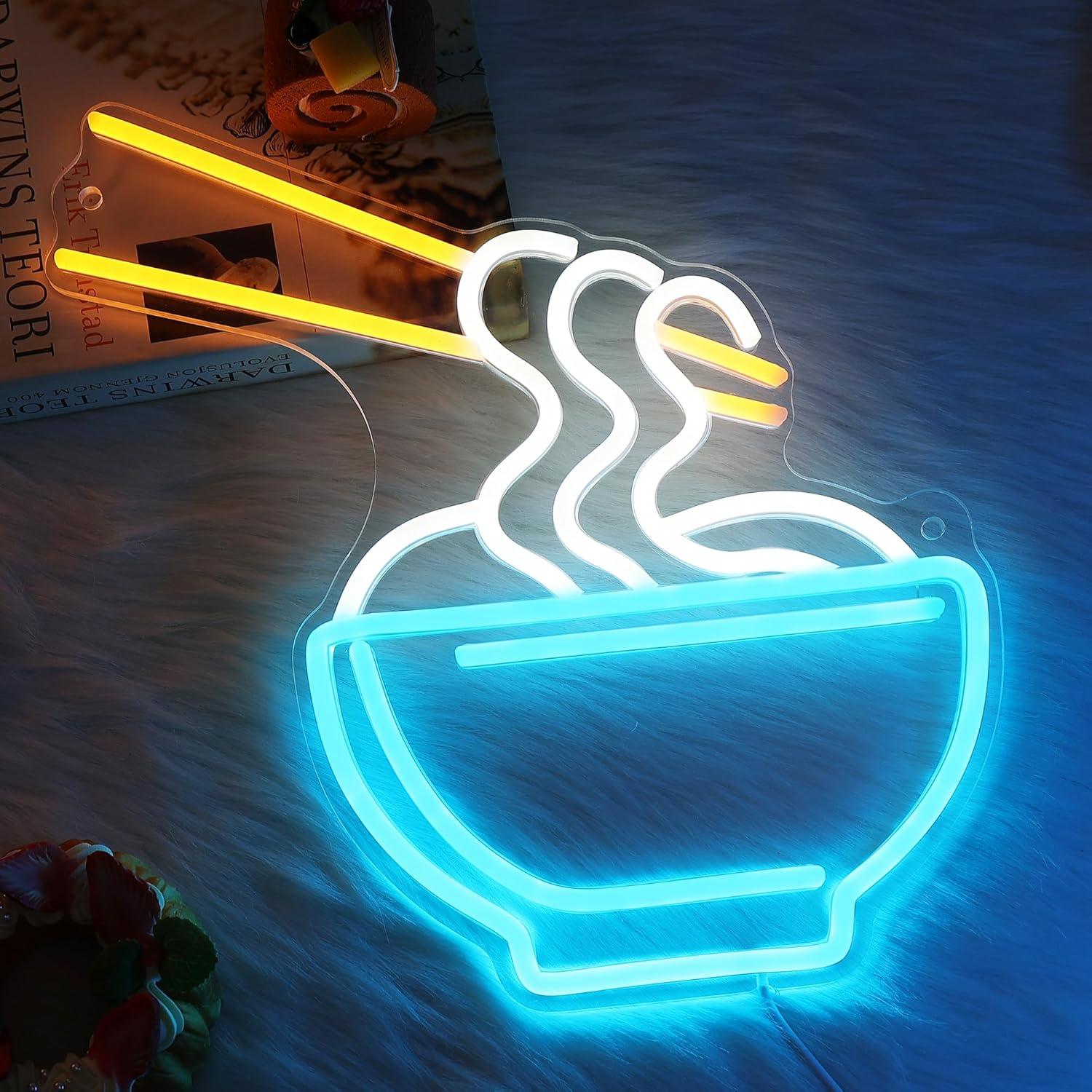 Cartel de Neón Fideos OkiyiD para Decoración de Pared