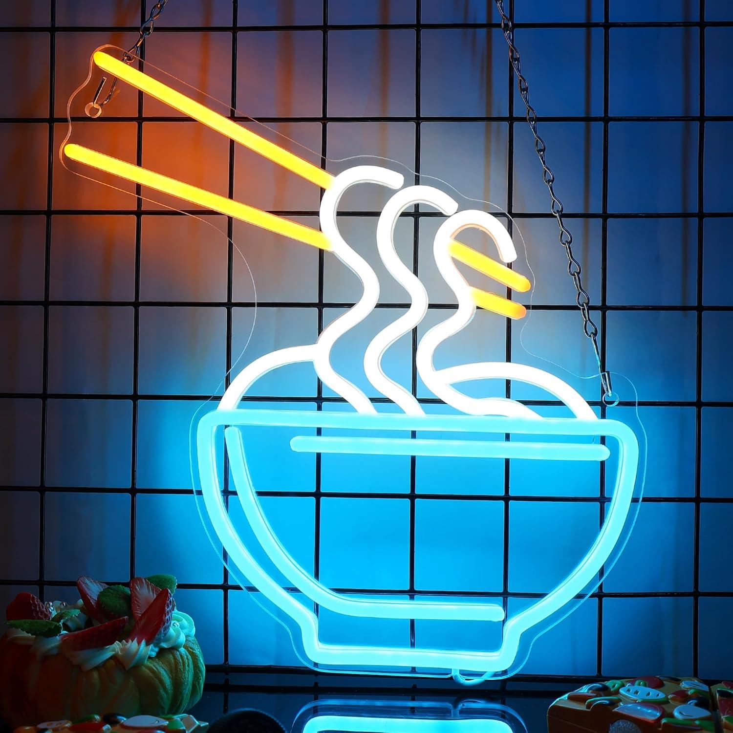 Cartel de Neón Fideos OkiyiD para Decoración de Pared