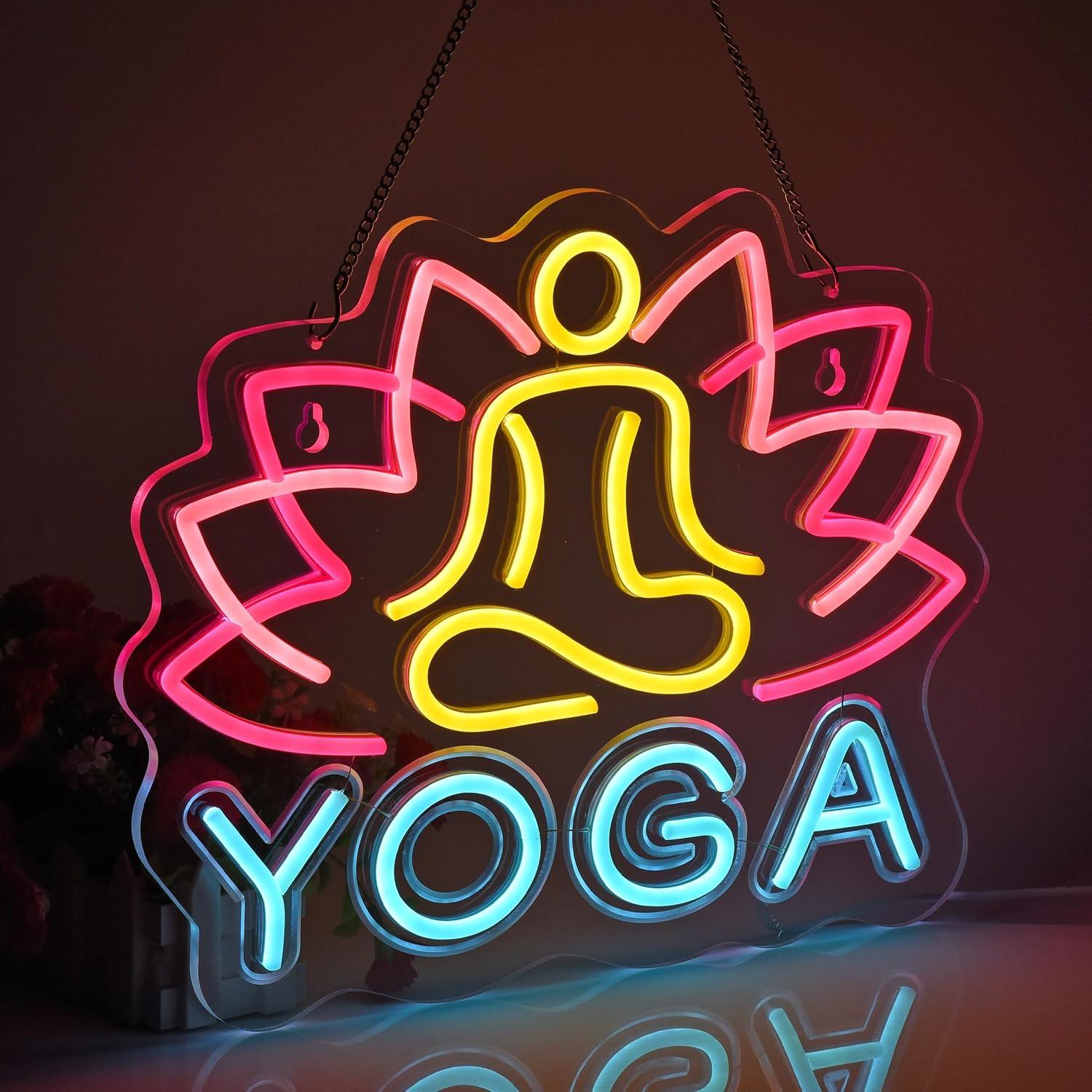 Letrero de Neón Yoga JOMOSPO 40x32 cm USB Regulable